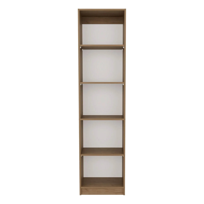 71" Beige Wood Five Tier Bookcase Homeroots Office