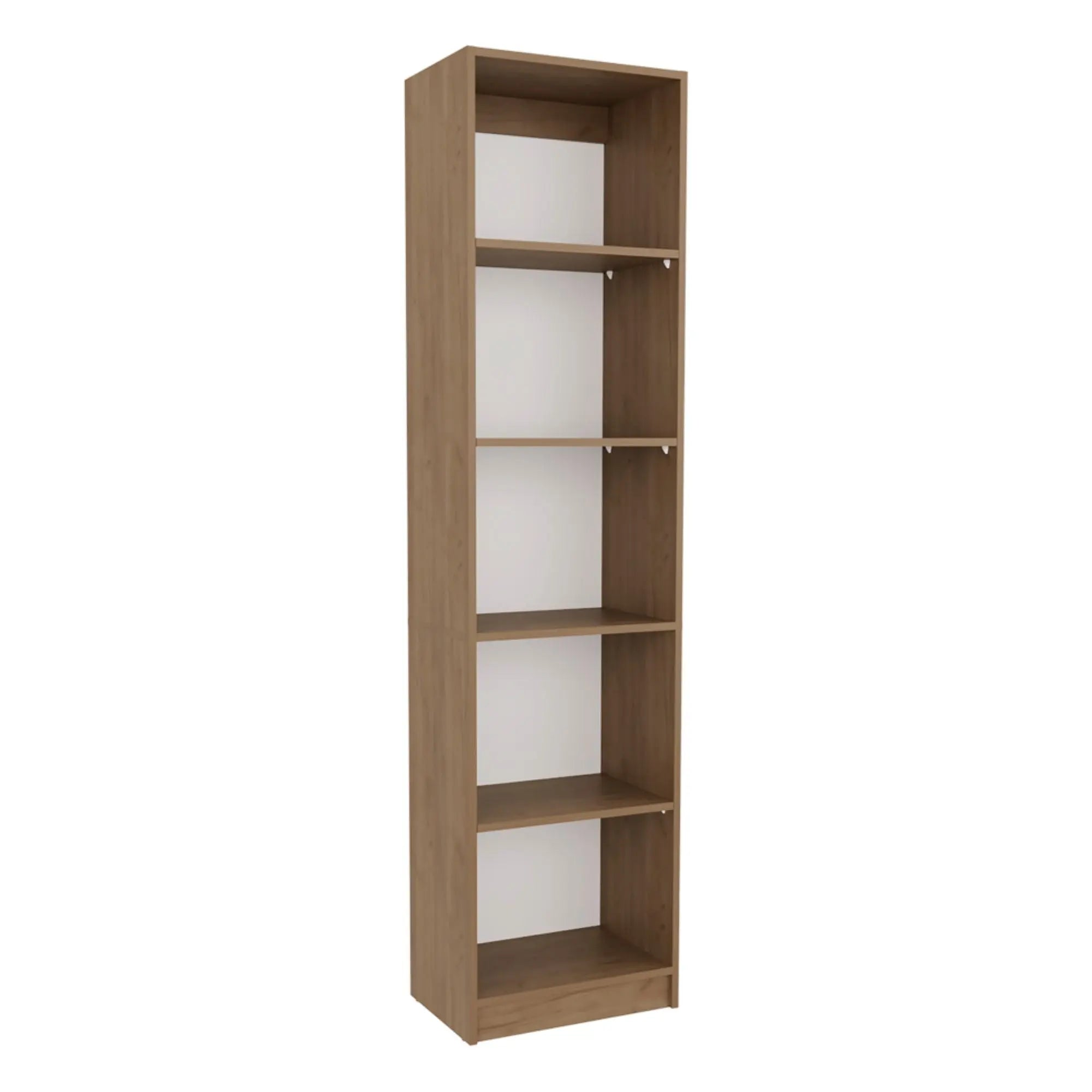 71" Beige Wood Five Tier Bookcase Homeroots Office