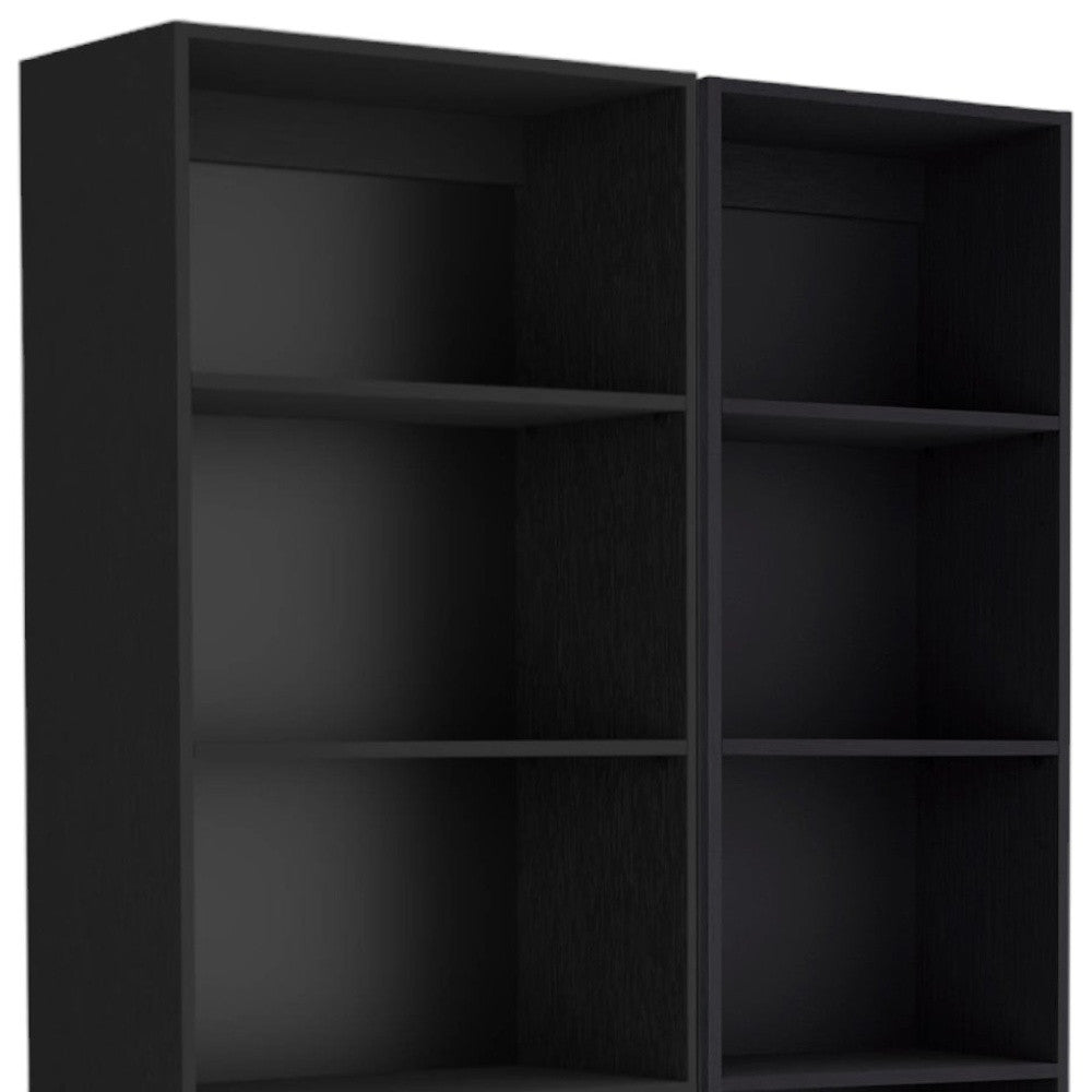 71" Black Five Tier Bookcase - GreatEagleInc