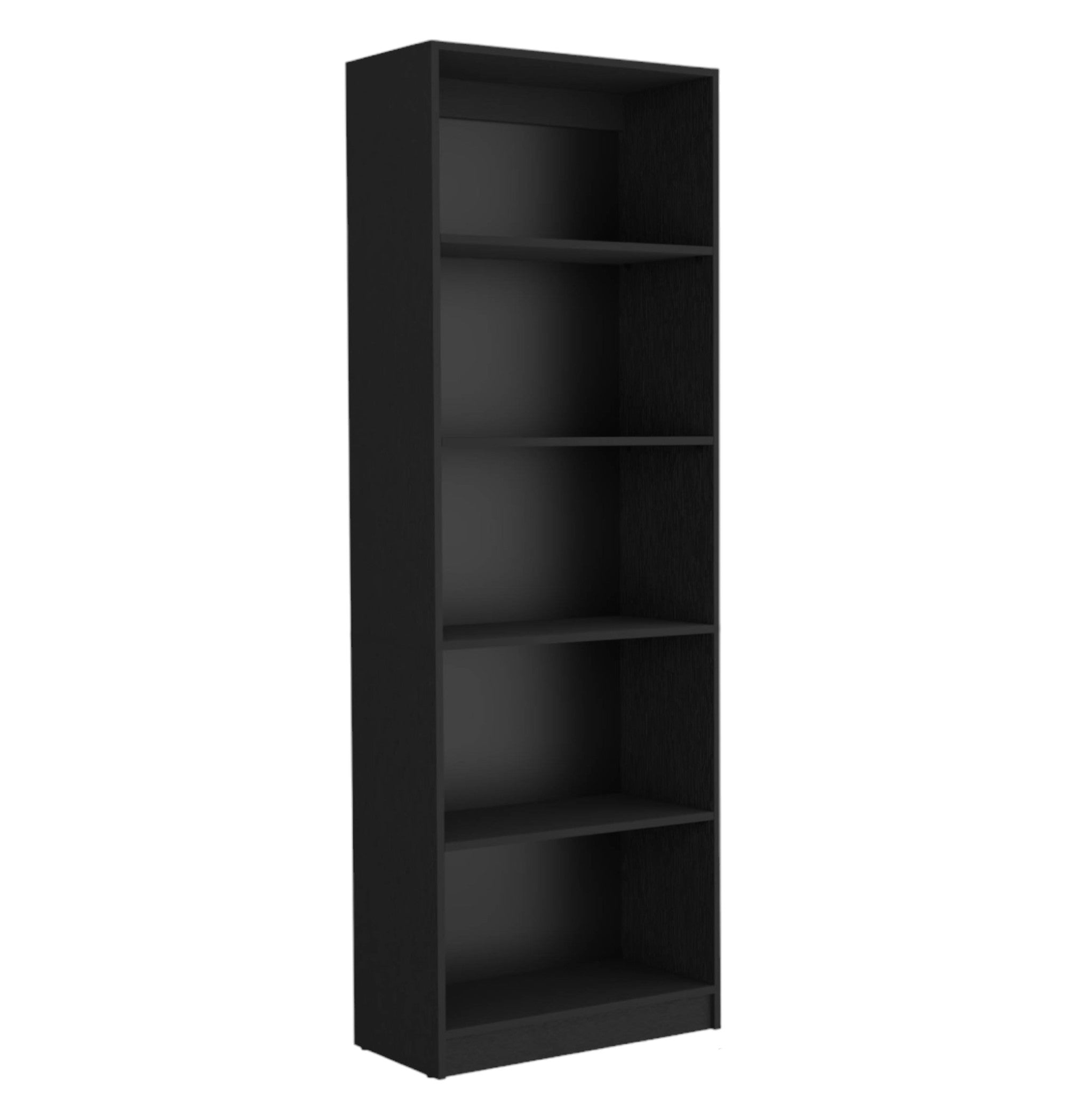71" Black Five Tier Bookcase - GreatEagleInc