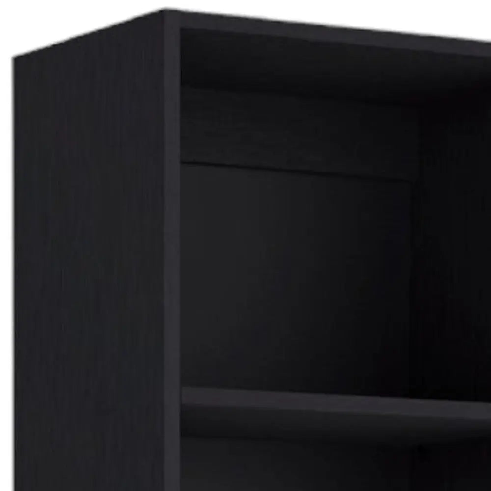 71" Black Five Tier Bookcase - GreatEagleInc