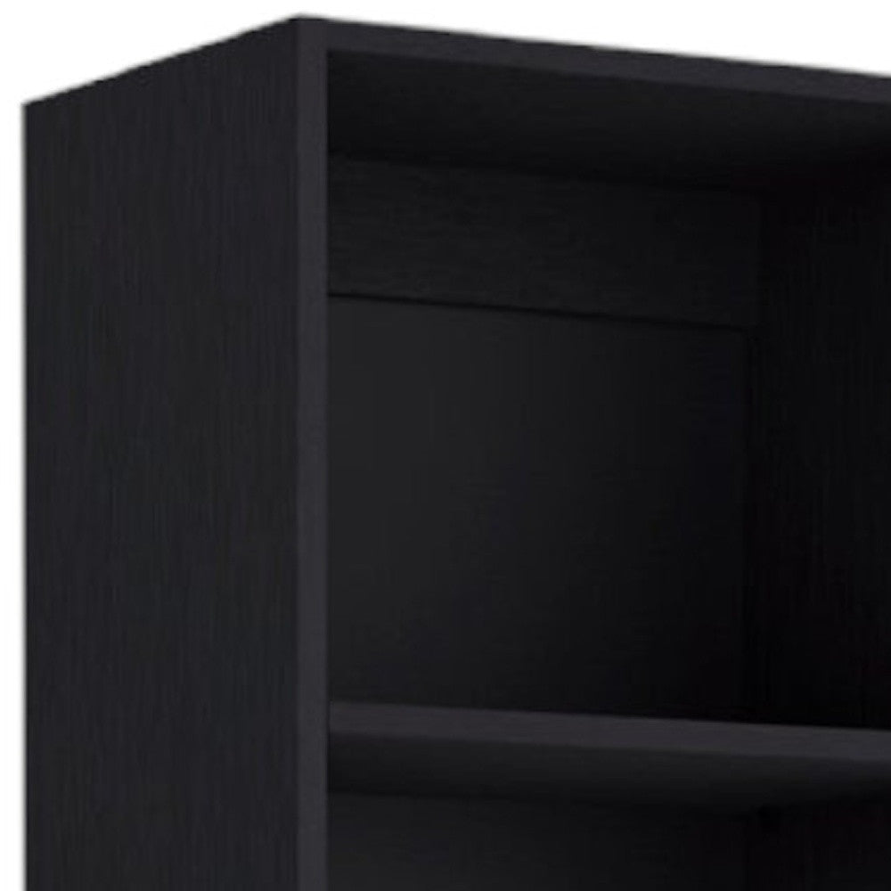 71" Black Five Tier Bookcase - GreatEagleInc