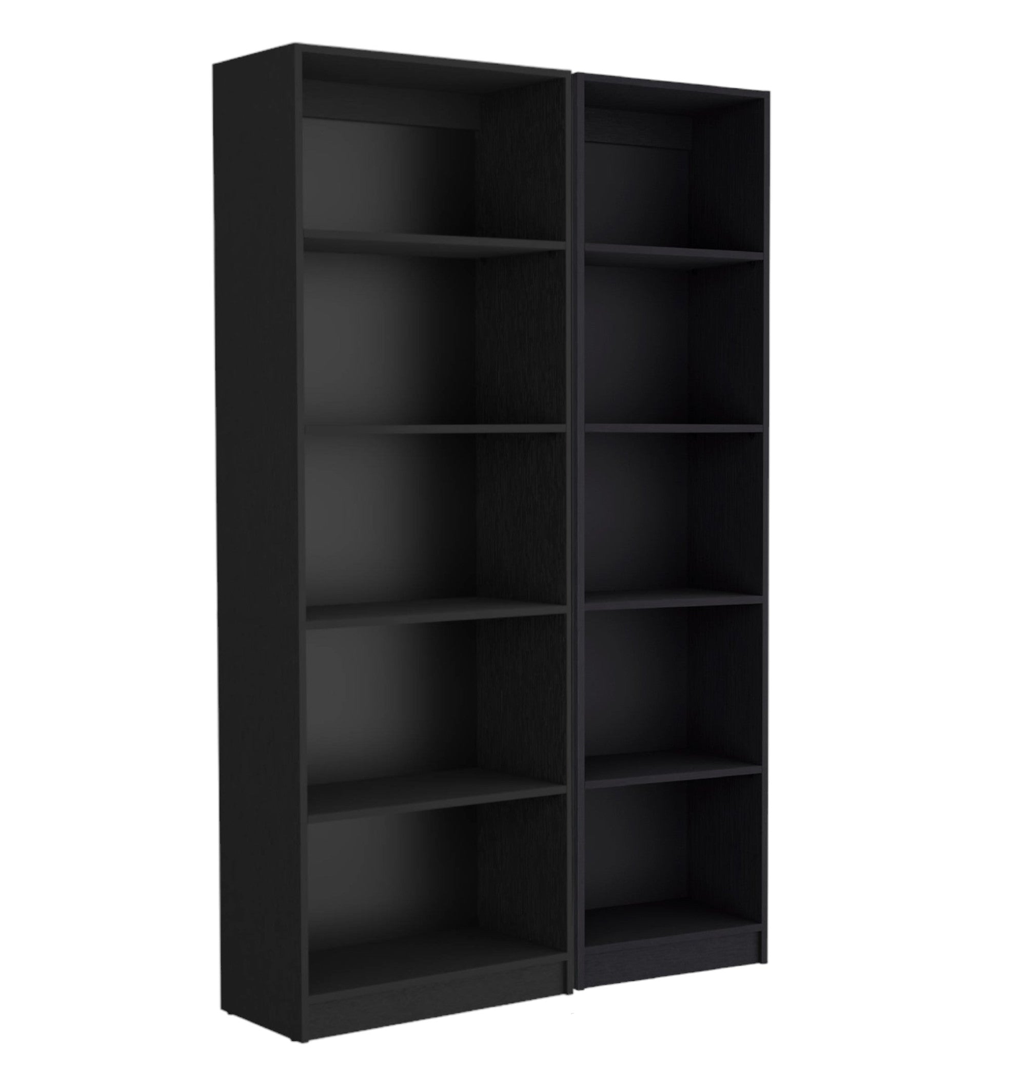 71" Black Five Tier Bookcase - GreatEagleInc