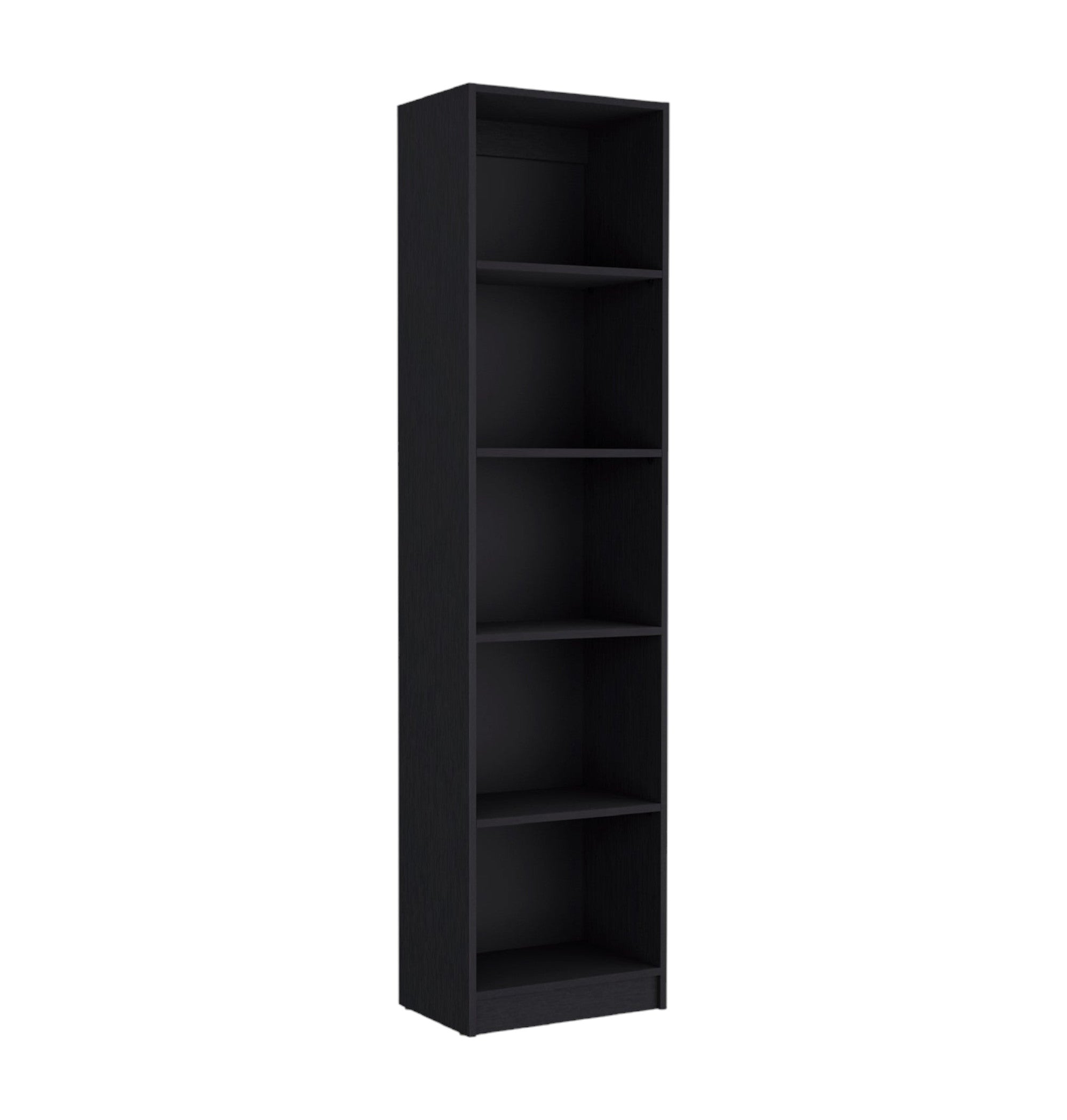 71" Black Five Tier Bookcase - GreatEagleInc
