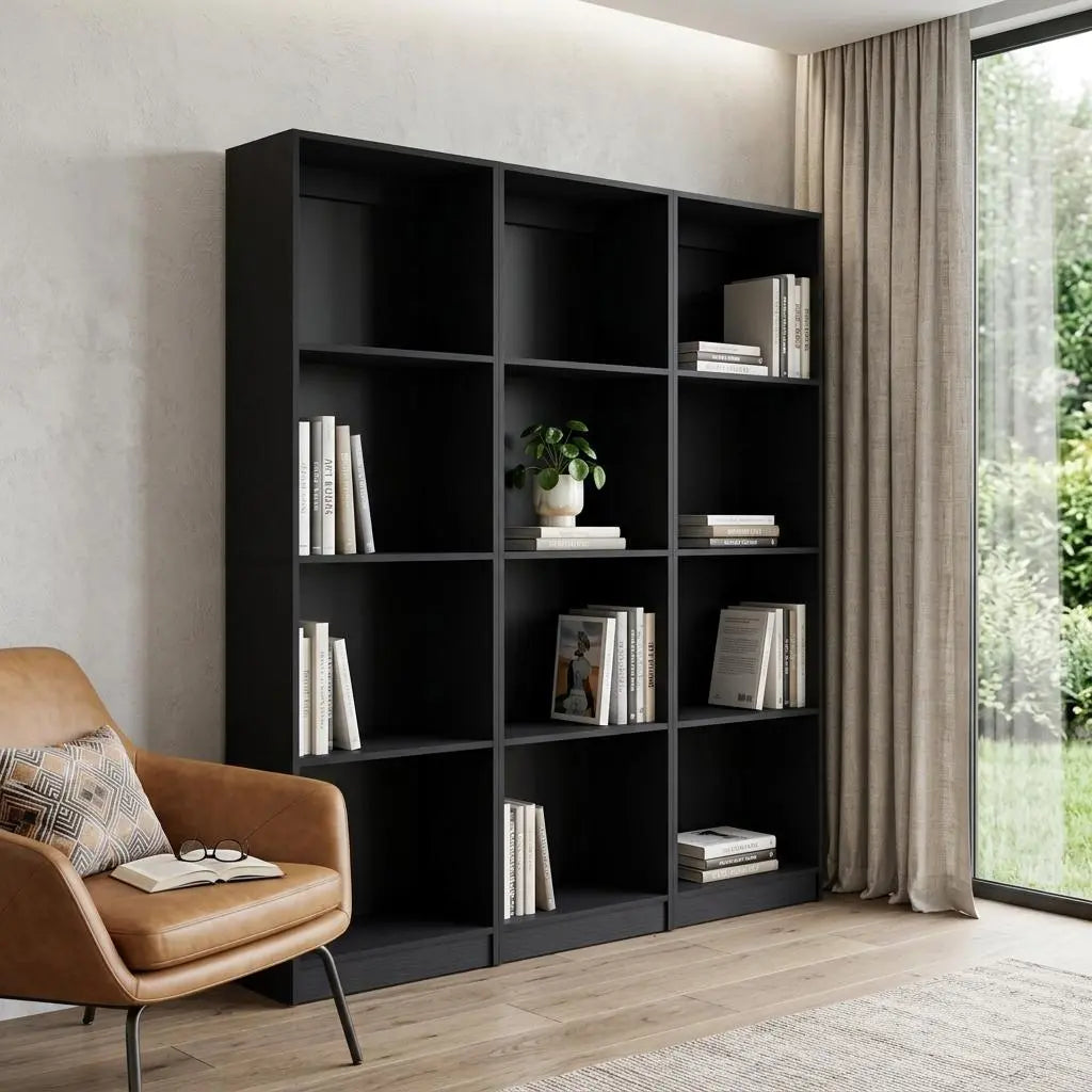 71" Black Five Tier Bookcase Homeroots Office