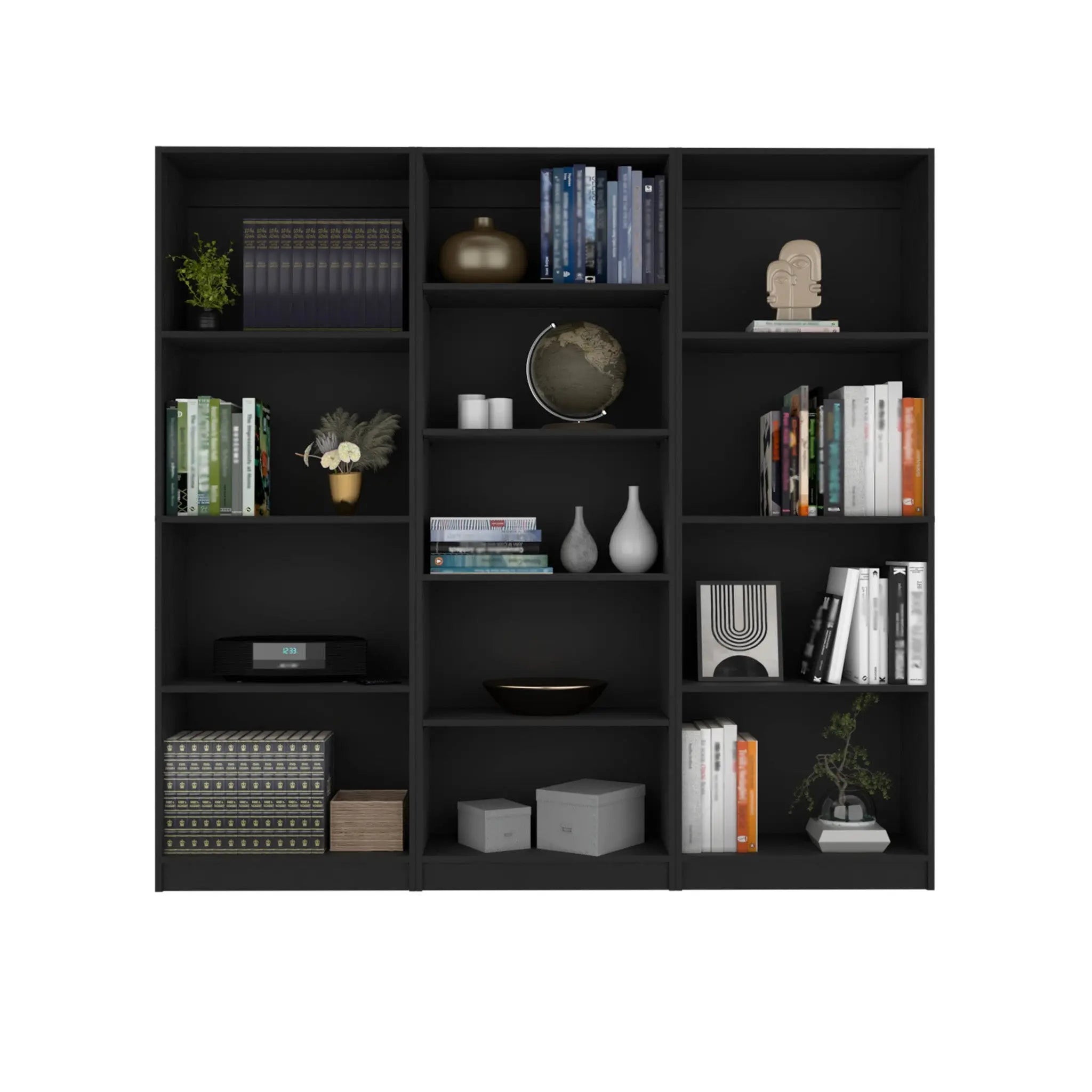 71" Black Five Tier Bookcase Homeroots Office