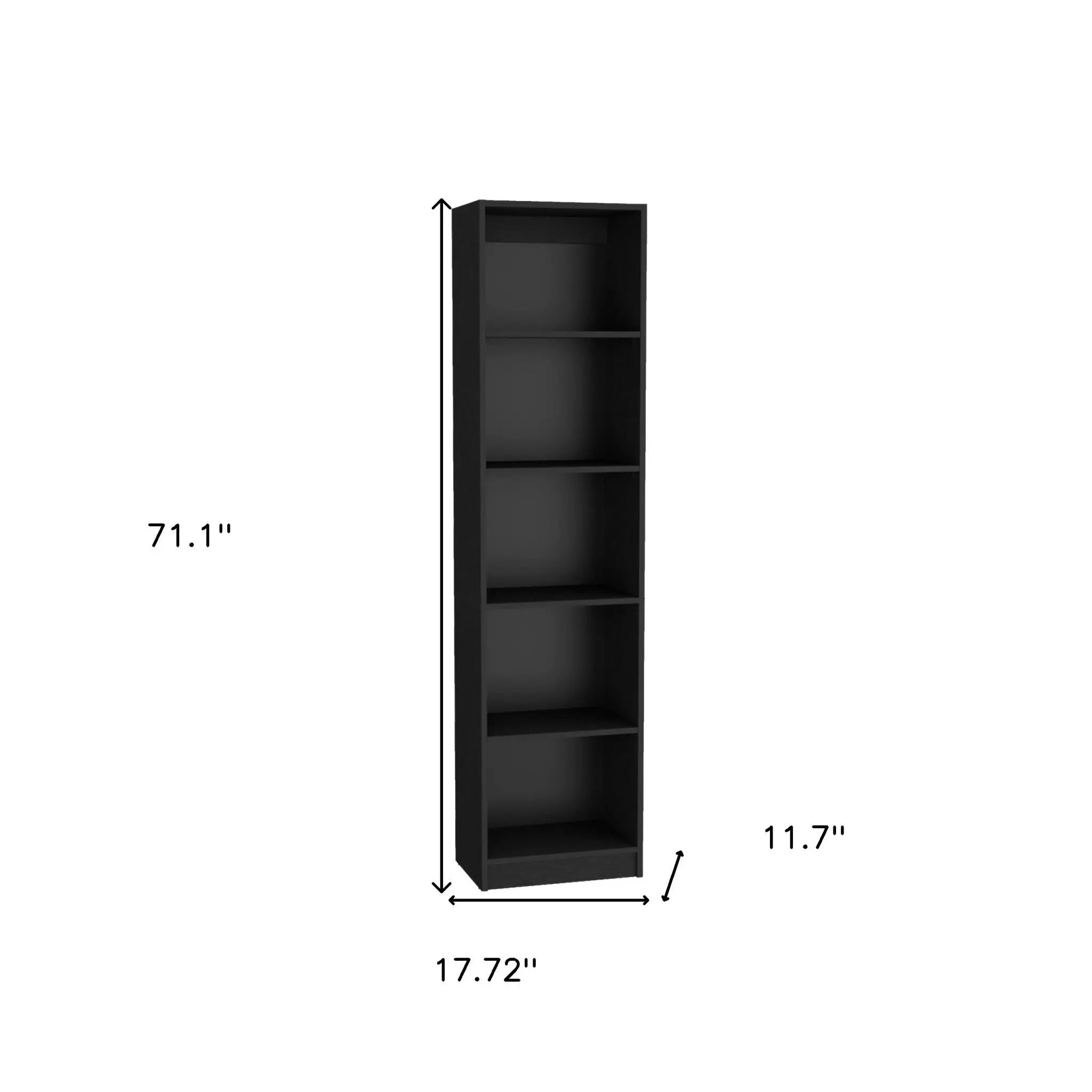 71" Black Four Tier Bookcase Homeroots Office
