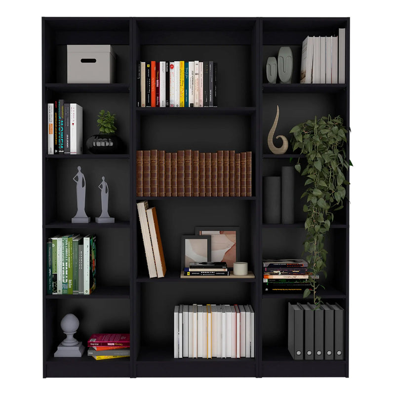 71" Black Four Tier Bookcase Homeroots Office
