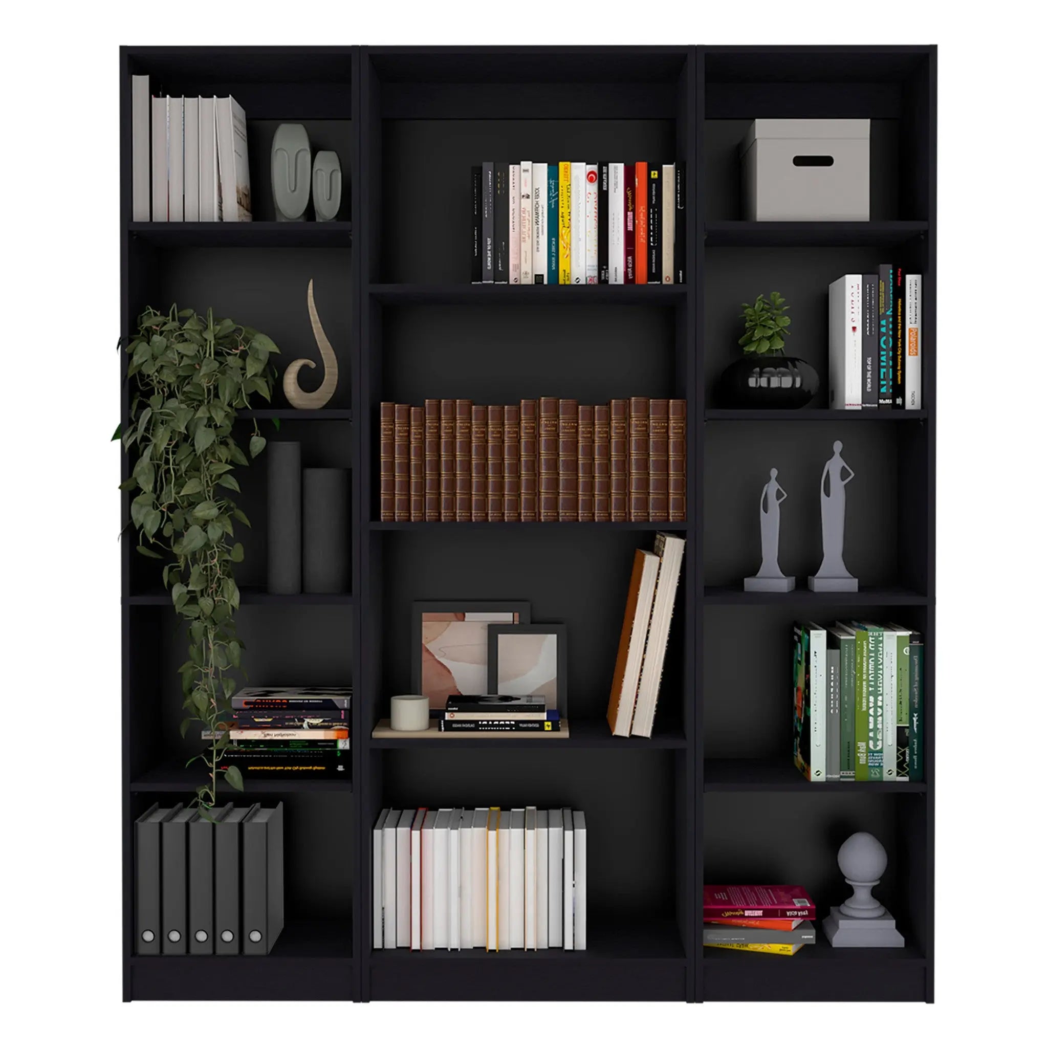 71" Black Four Tier Bookcase Homeroots Office