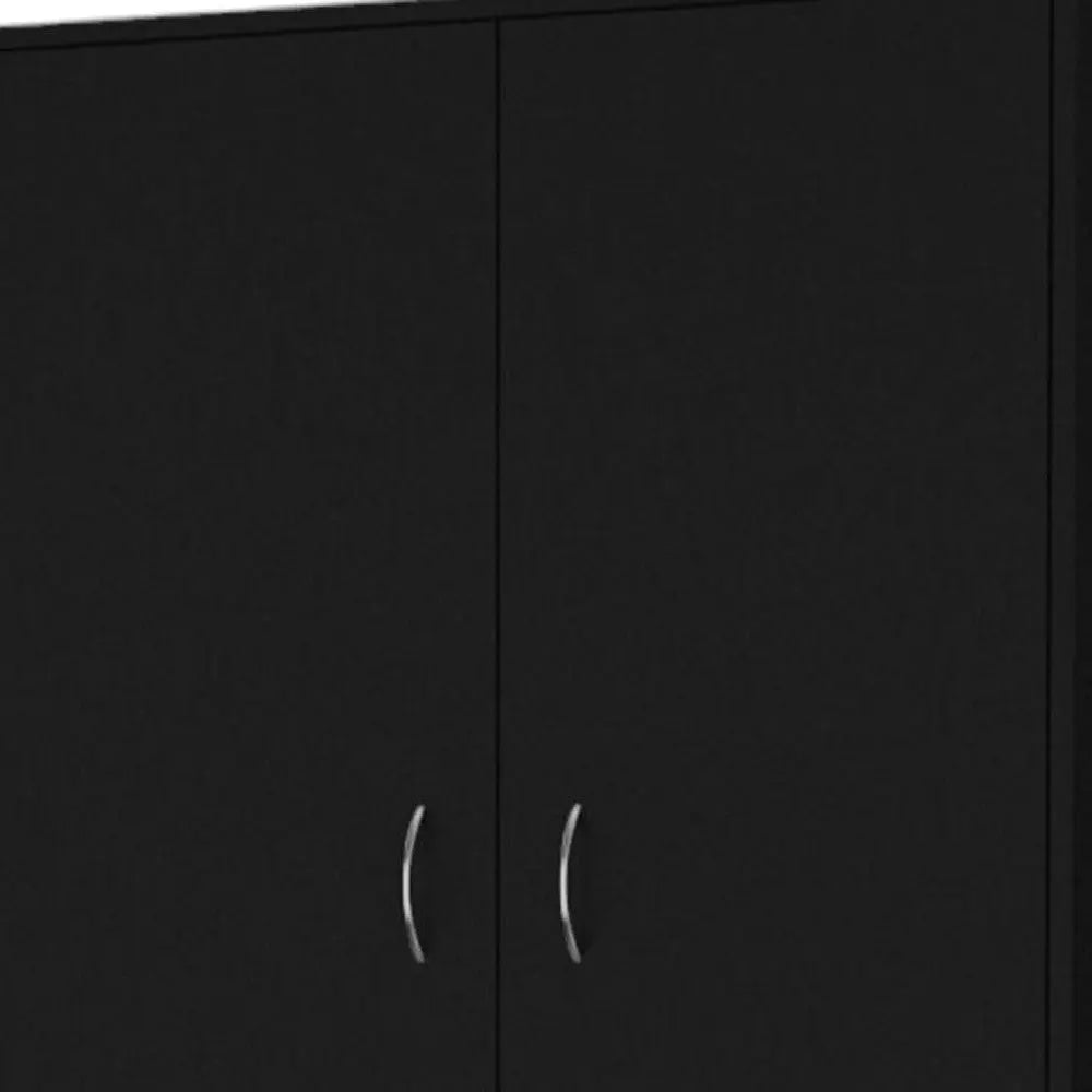 71" Black Two Door Three Drawer Combo Dresser Homeroots Bed & Bath