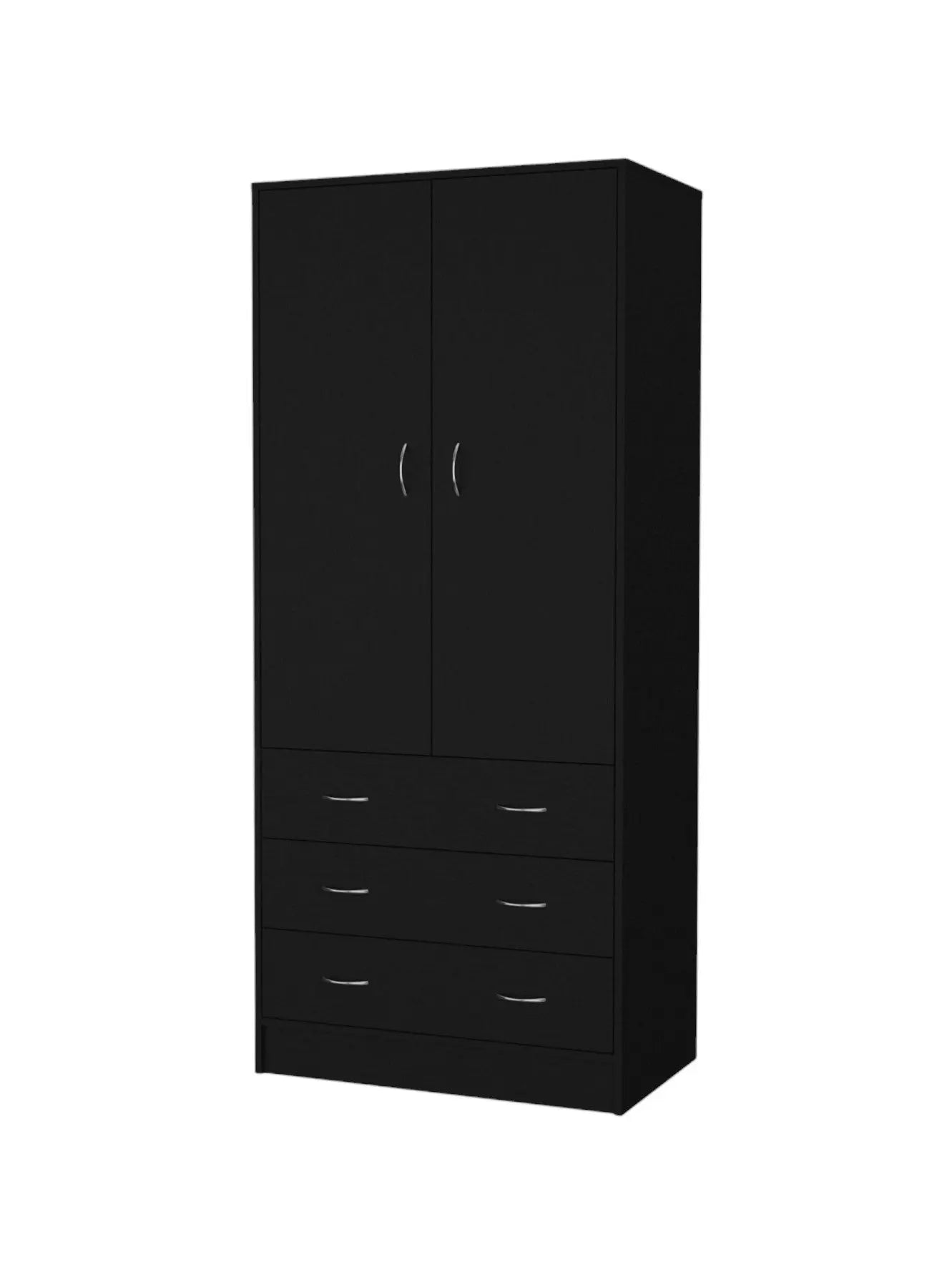 71" Black Two Door Three Drawer Combo Dresser Homeroots Bed & Bath