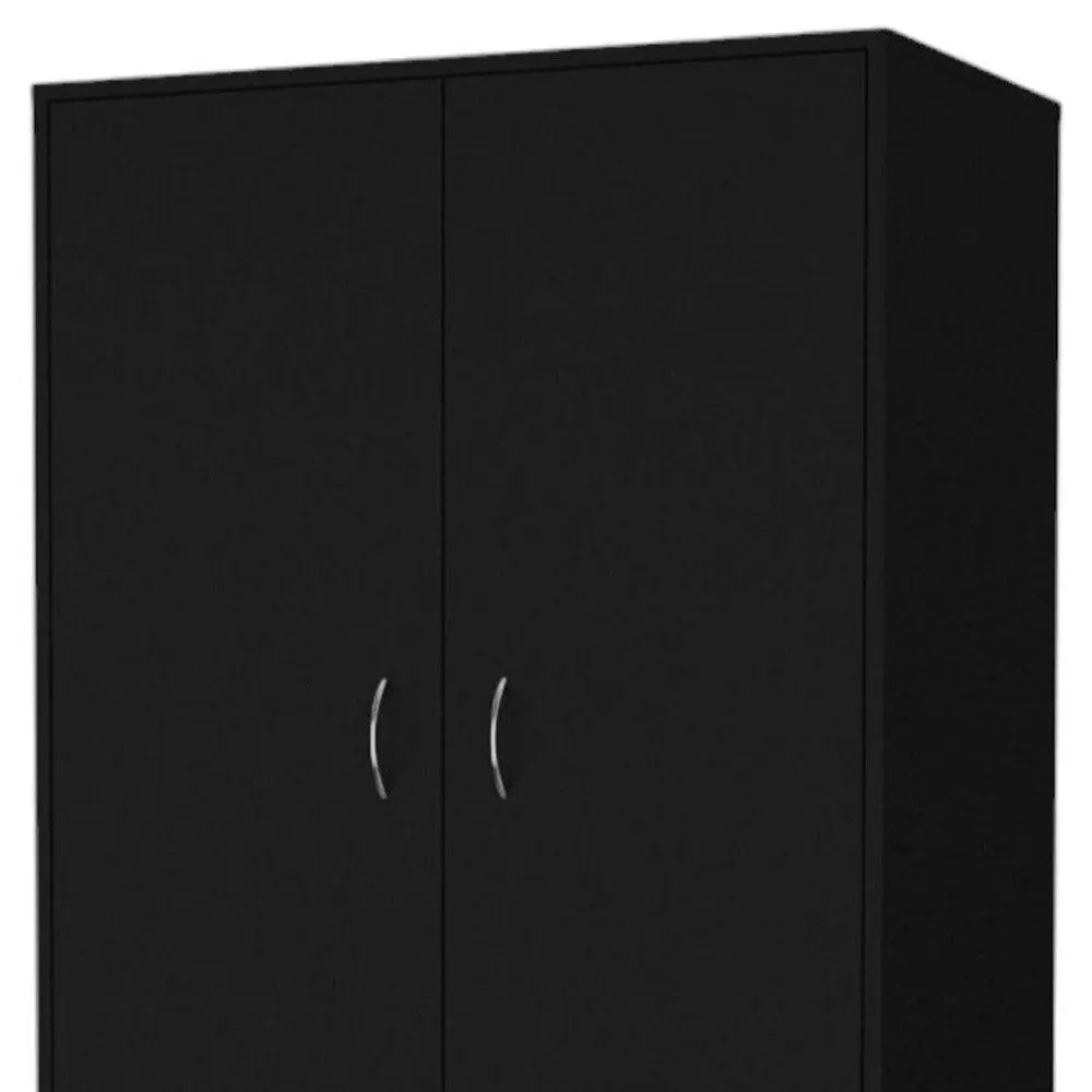 71" Black Two Door Three Drawer Combo Dresser Homeroots Bed & Bath