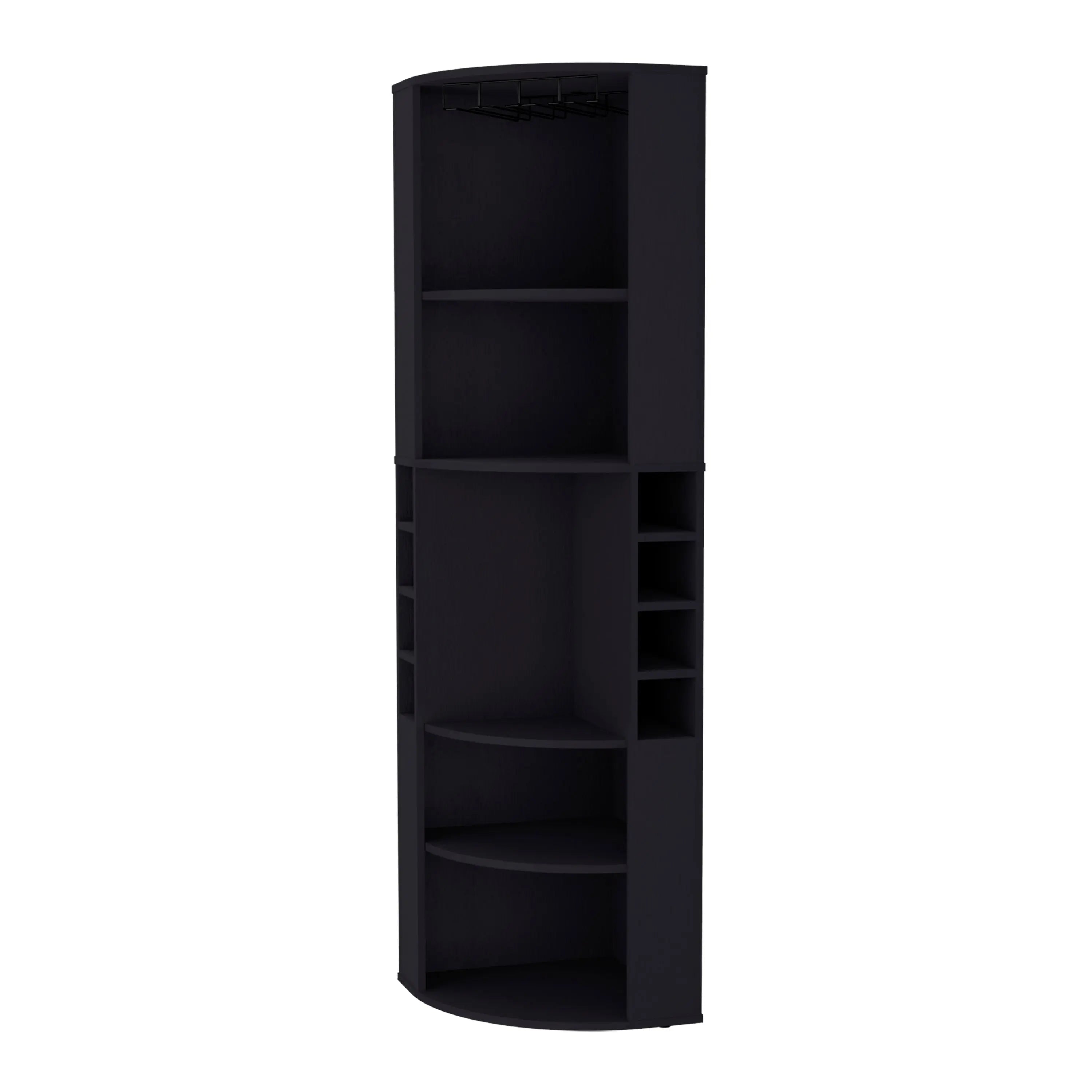 71" Black Wood Corner Bar Cabinet Homeroots Kitchen & Dining