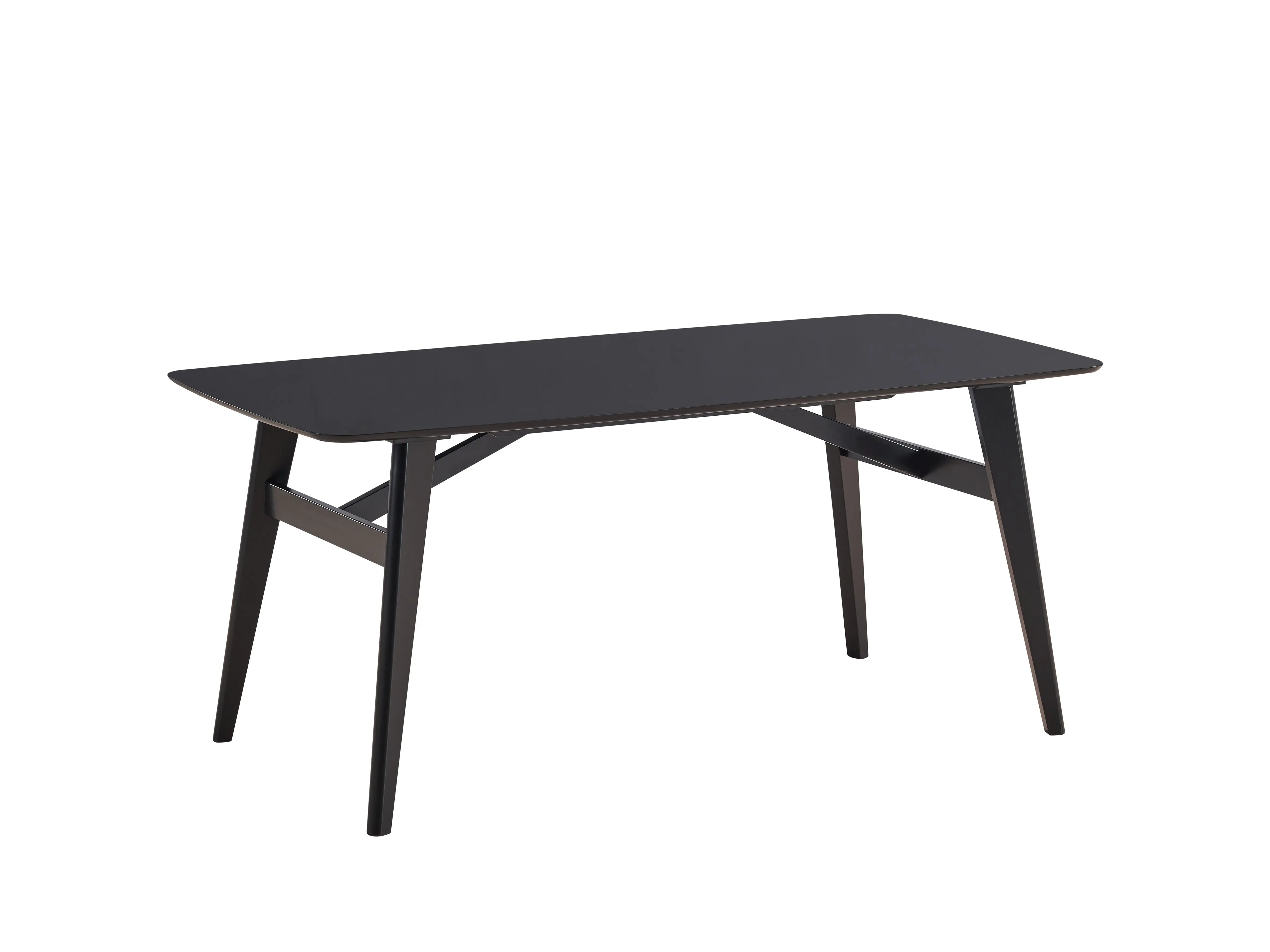 71" Black Wood Dining Table Homeroots Kitchen & Dining