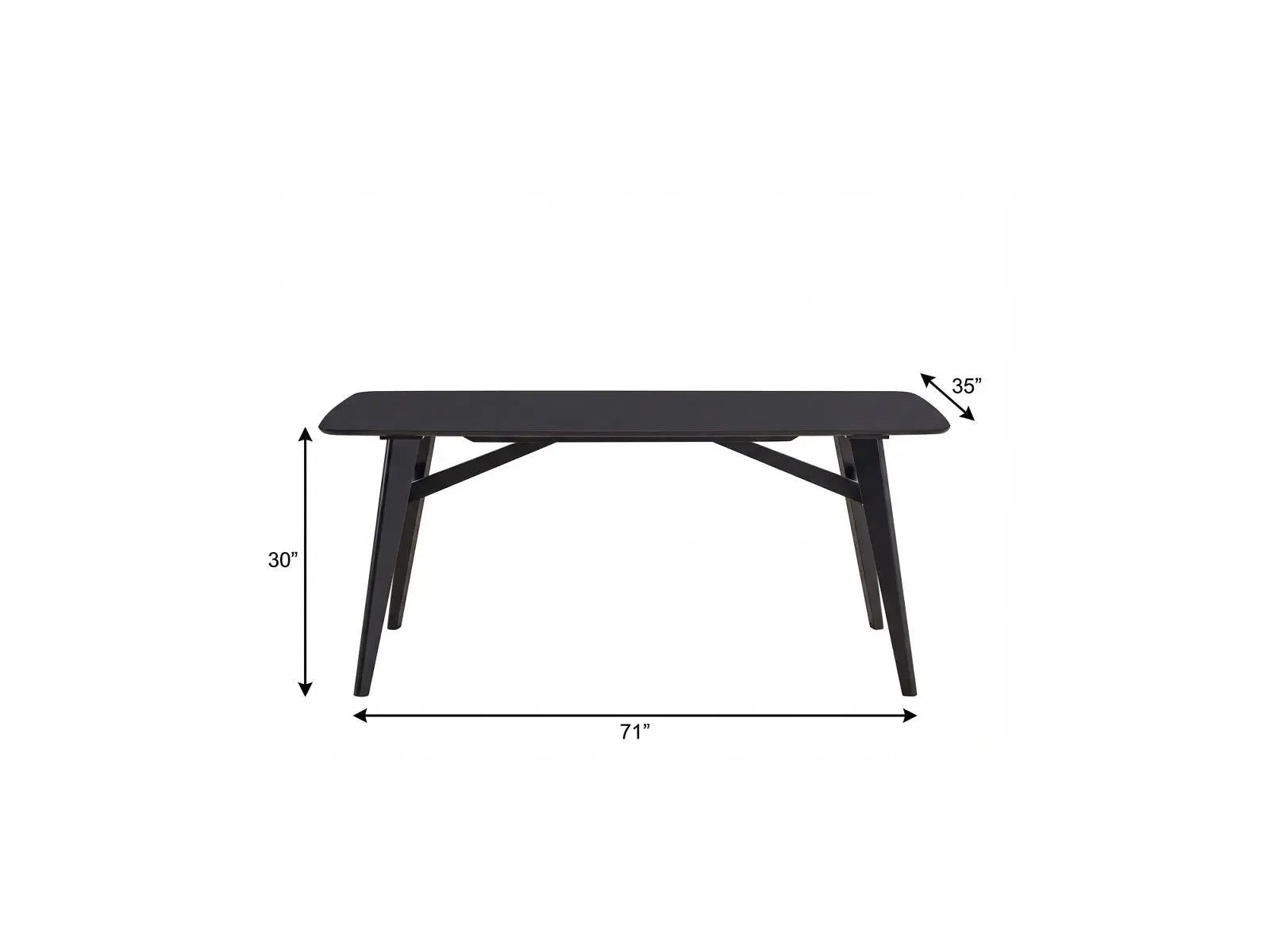 71" Black Wood Dining Table Homeroots Kitchen & Dining