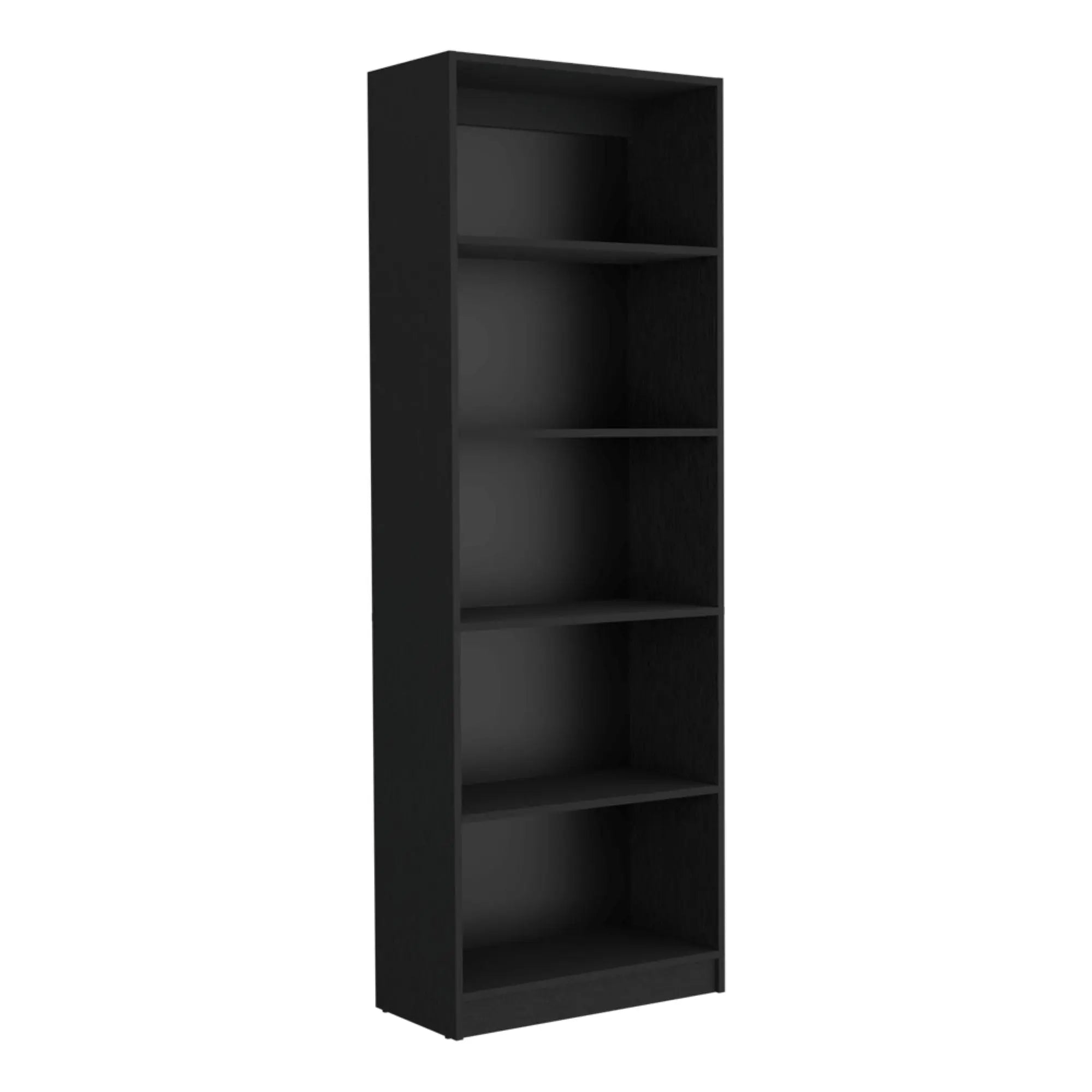 71" Black Wood Five Tier Bookcase Homeroots Office