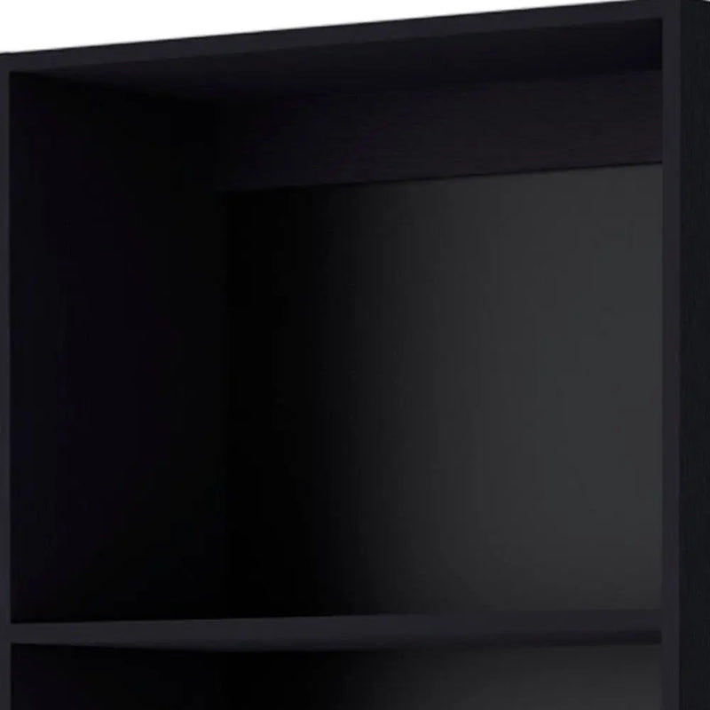 71" Black Wood Four Tier Bookcase - GreatEagleInc