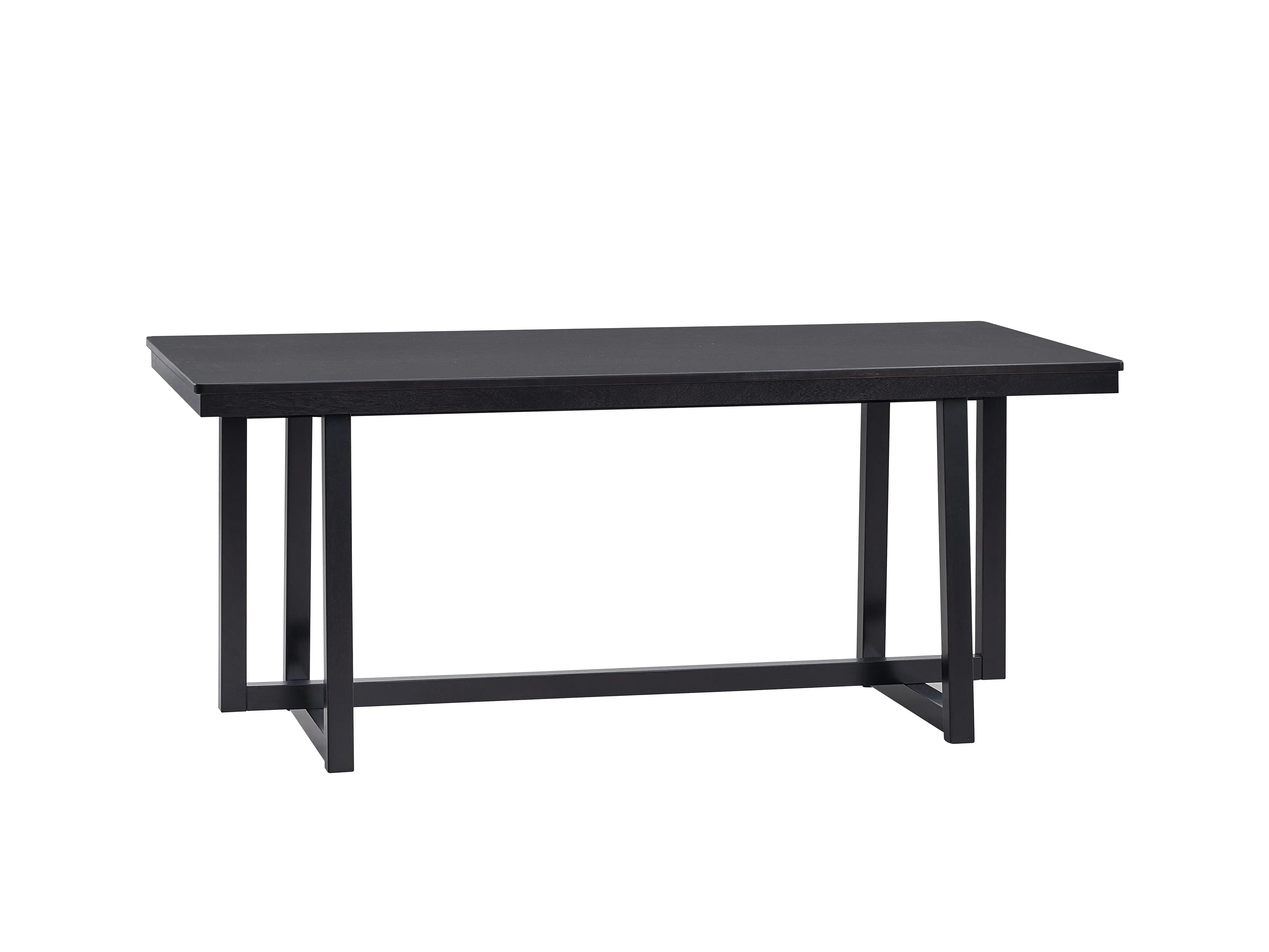 71" Black Wood Trestle Base Dining Table Homeroots Kitchen & Dining