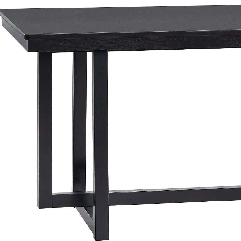 71" Black Wood Trestle Base Dining Table Homeroots Kitchen & Dining