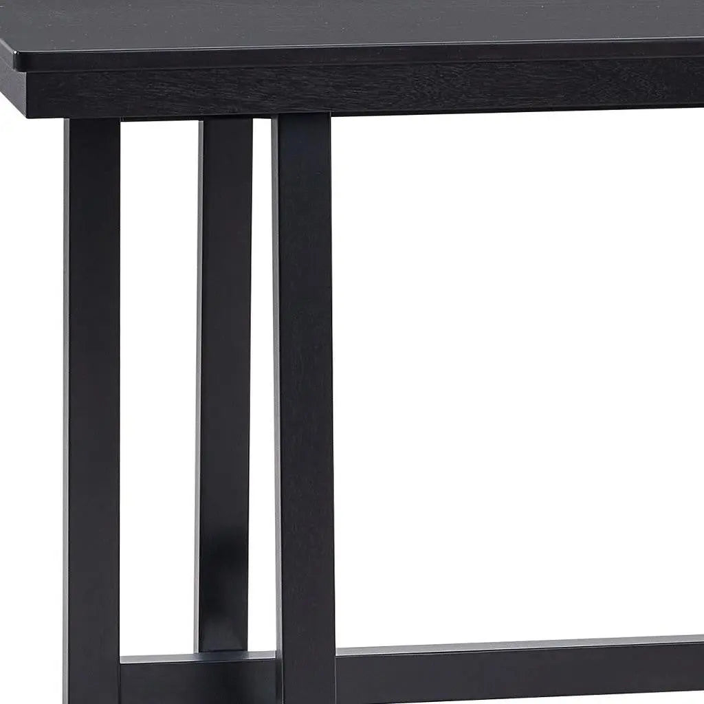 71" Black Wood Trestle Base Dining Table Homeroots Kitchen & Dining