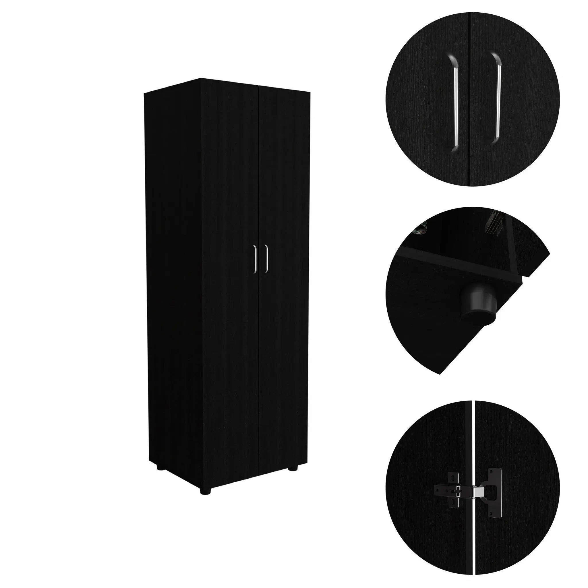 71" Black Wood Two Door Combo Dresser Homeroots Bed & Bath