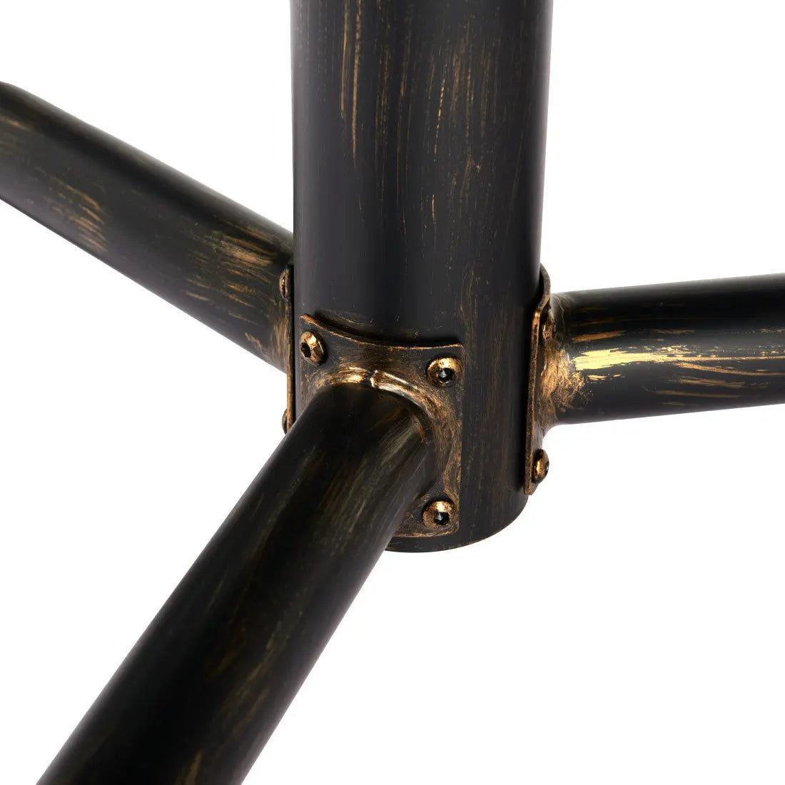 71" Black and Gold Wood and Steel Trestle Base Dining Table Homeroots Kitchen & Dining