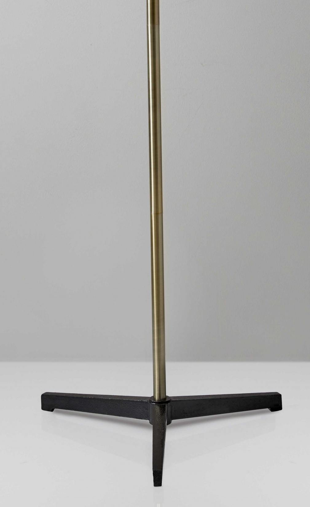 71" Brass Metal Novelty Floor Lamp With Black And White Iron Cone Shade - GreatEagleInc
