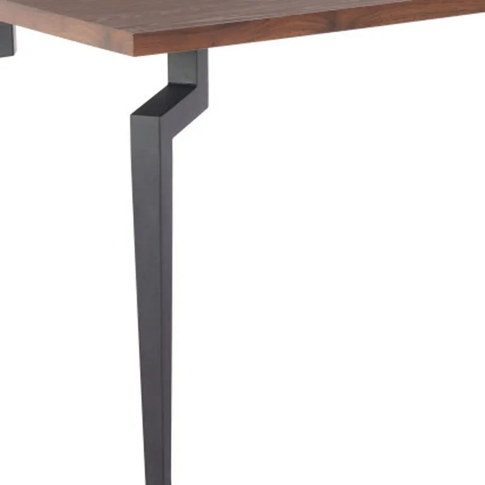71" Brown and Black Wood and Steel Dining Table Homeroots Kitchen & Dining