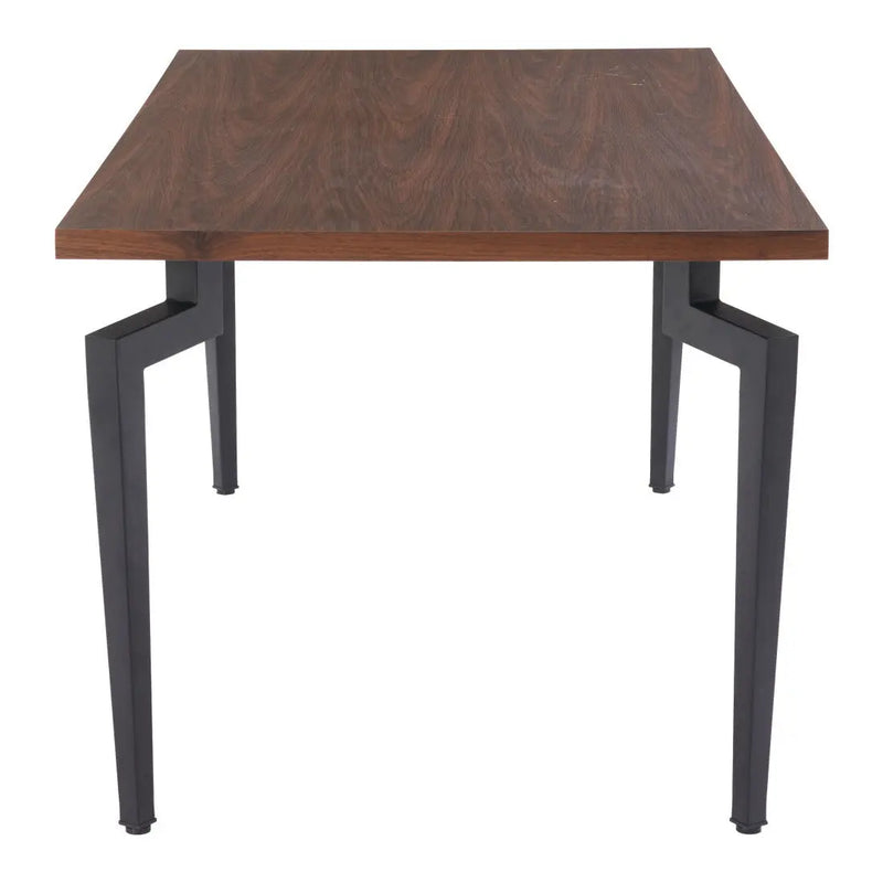 71" Brown and Black Wood and Steel Dining Table Homeroots Kitchen & Dining