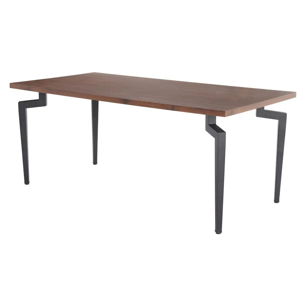 71" Brown and Black Wood and Steel Dining Table Homeroots Kitchen & Dining