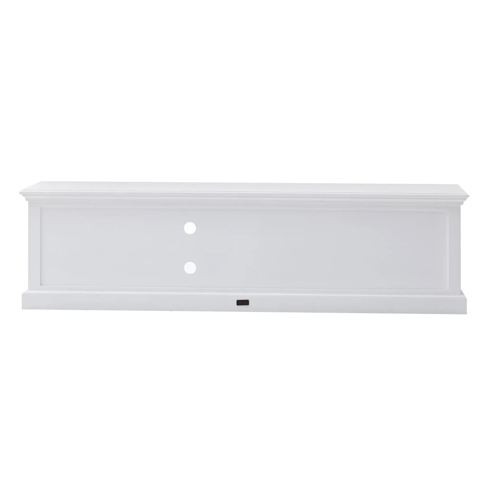71" Classic White Entertainment Unit with Two Drawers Homeroots Living Room