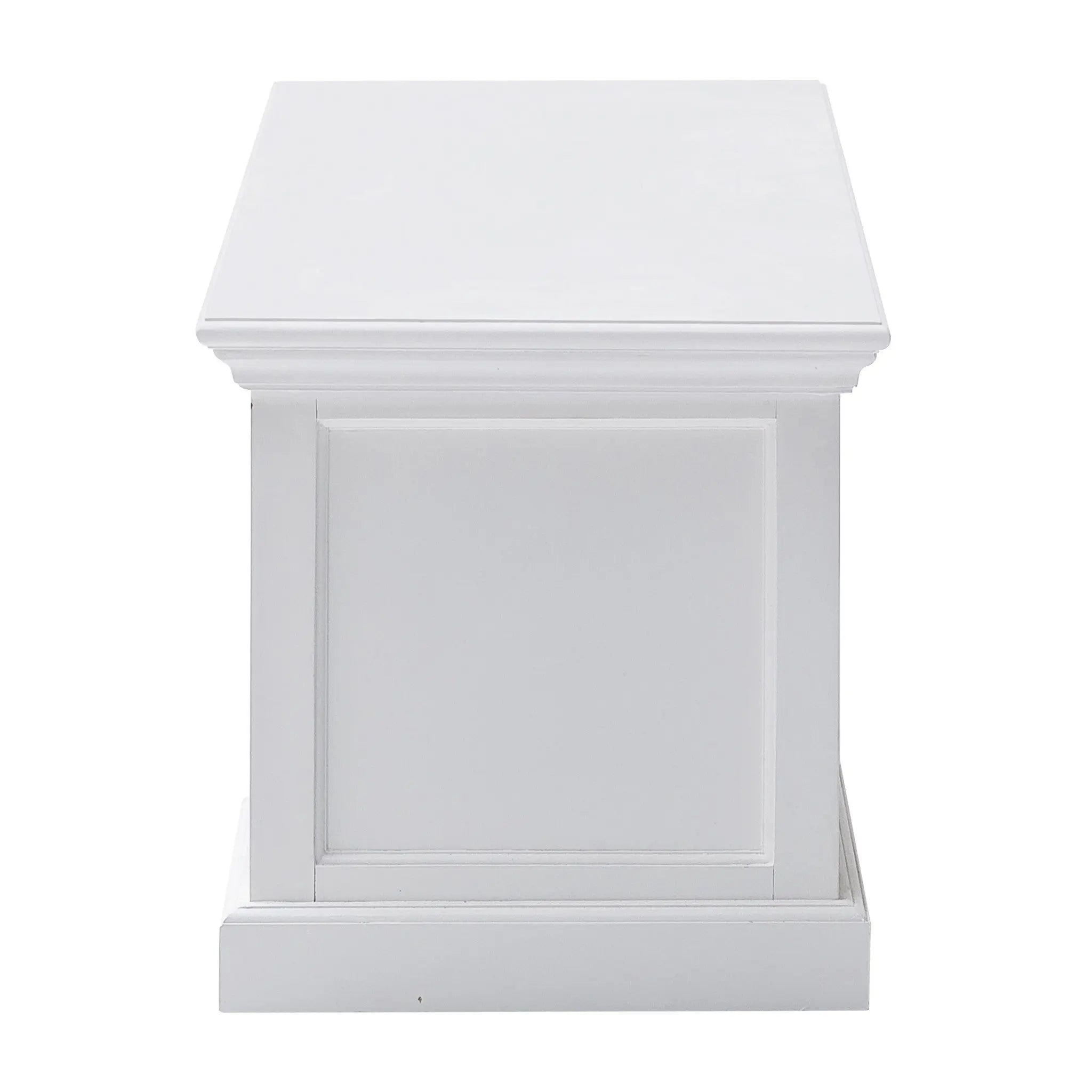 71" Classic White Entertainment Unit with Two Drawers Homeroots Living Room