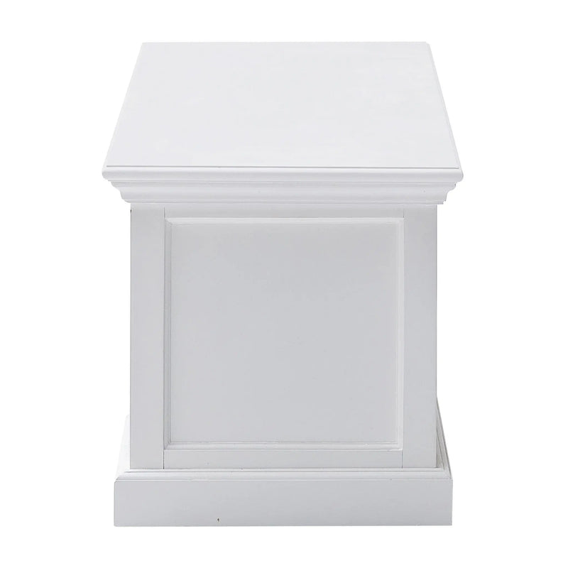 71" Classic White Entertainment Unit with Two Drawers Homeroots Living Room
