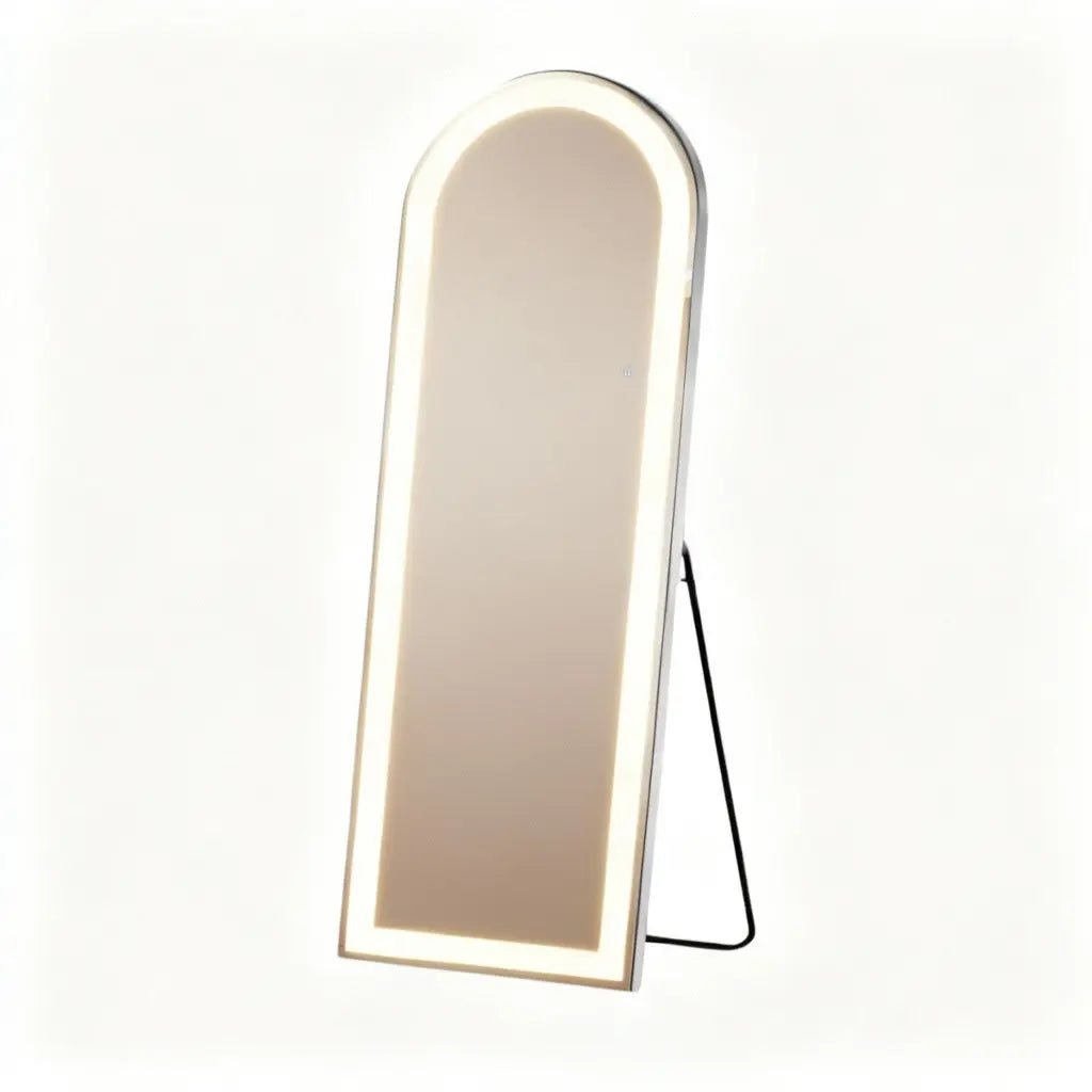71" Clear Arch Lighted Freestanding and Wall Mount Frameless Full Length Mirror - GreatEagleInc