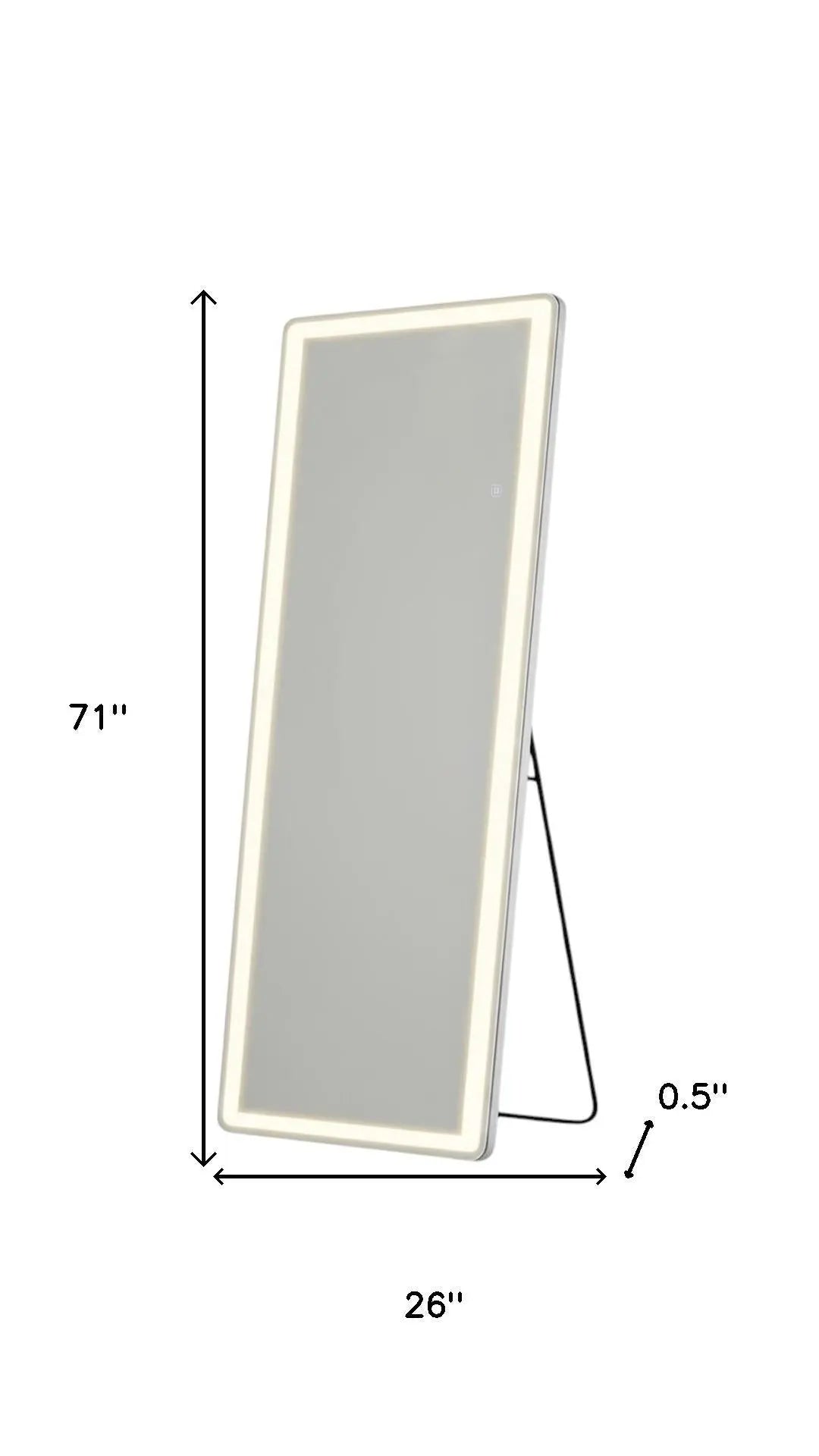 71" Clear Lighted Freestanding and Wall Mount Frameless Full Length Mirror - GreatEagleInc