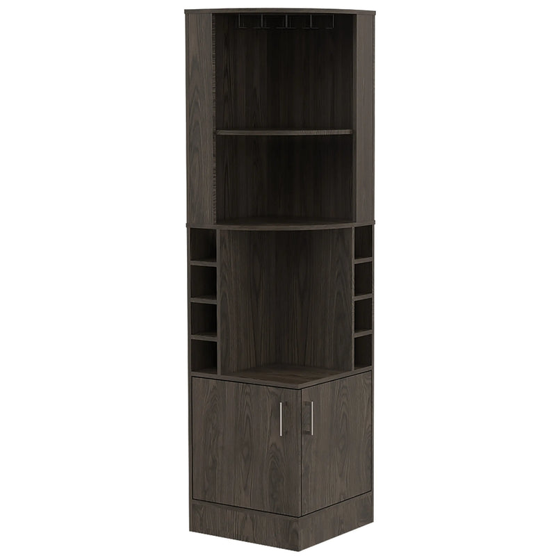 71" Dark Brown Wood Corner Bar Cabinet With Two Doors Homeroots Kitchen & Dining