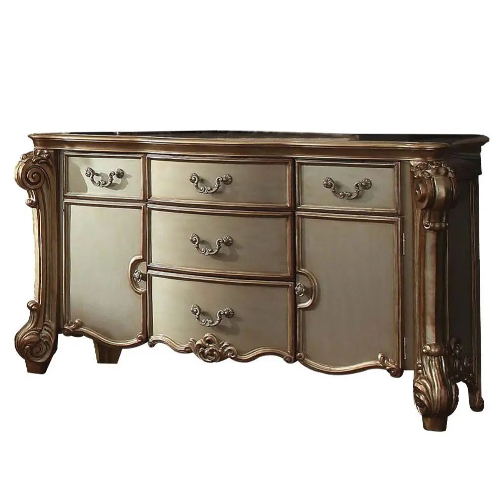 71" Gold Solid Wood Dresser Homeroots Bed & Bath