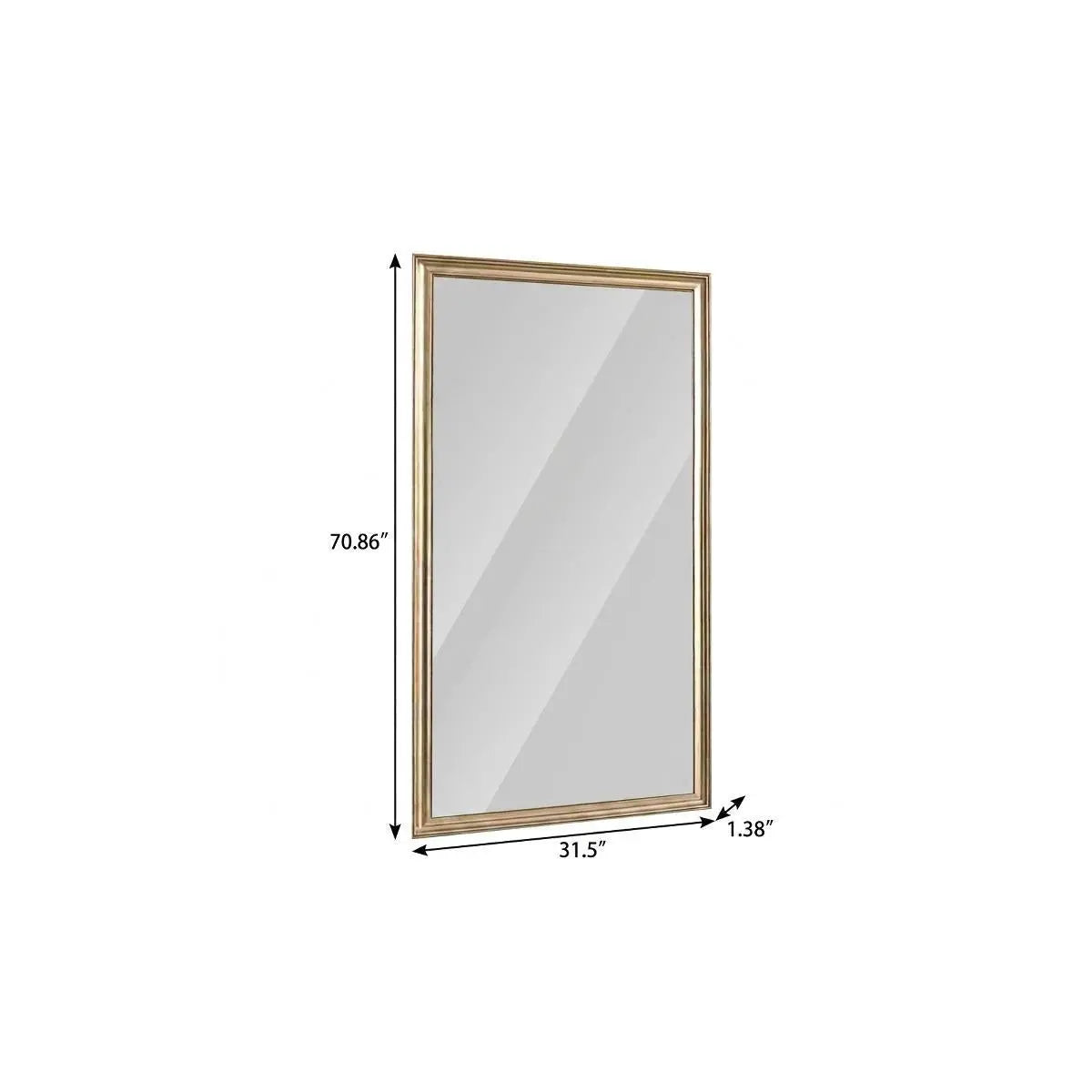 71" Golden Brown Wood Wall Mounted And Leaning Framed Full Length Mirror Homeroots Bed & Bath