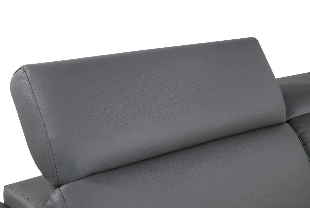 71" Gray And Silver Genuine Leather Loveseat Homeroots Living Room