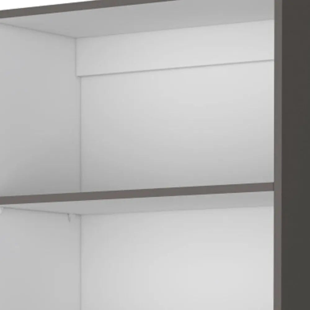 71" Gray And White Wood Five Tier Bookcase Homeroots Office