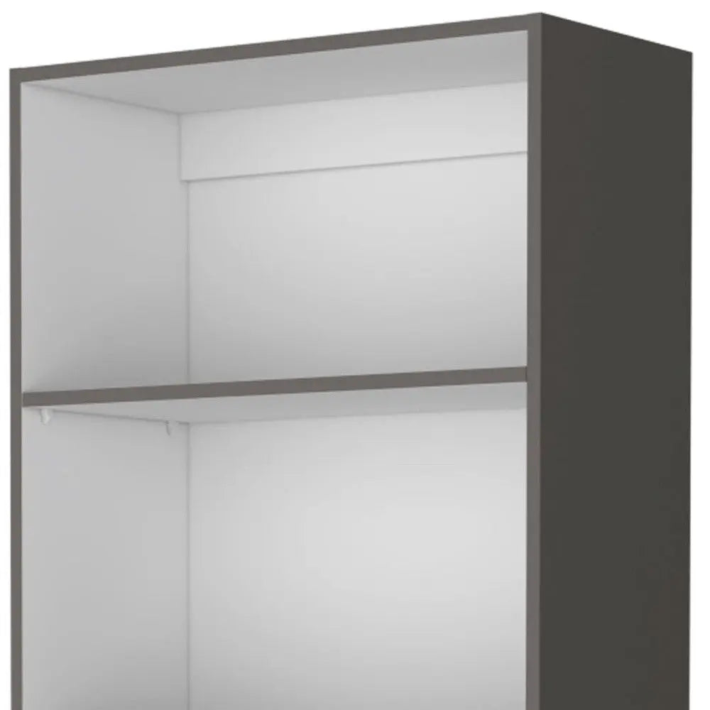 71" Gray And White Wood Five Tier Bookcase Homeroots Office
