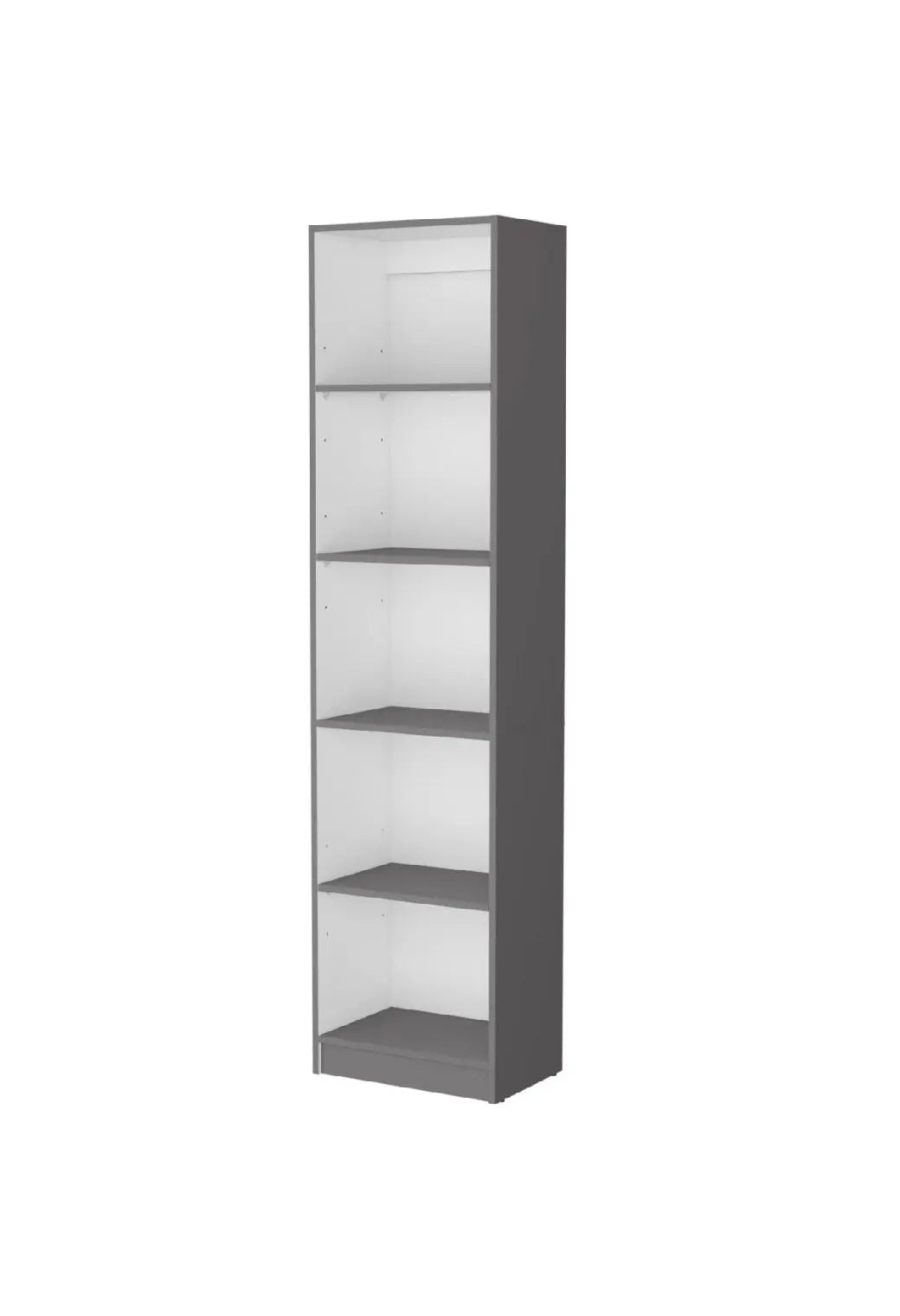 71" Gray And White Wood Five Tier Bookcase Homeroots Office