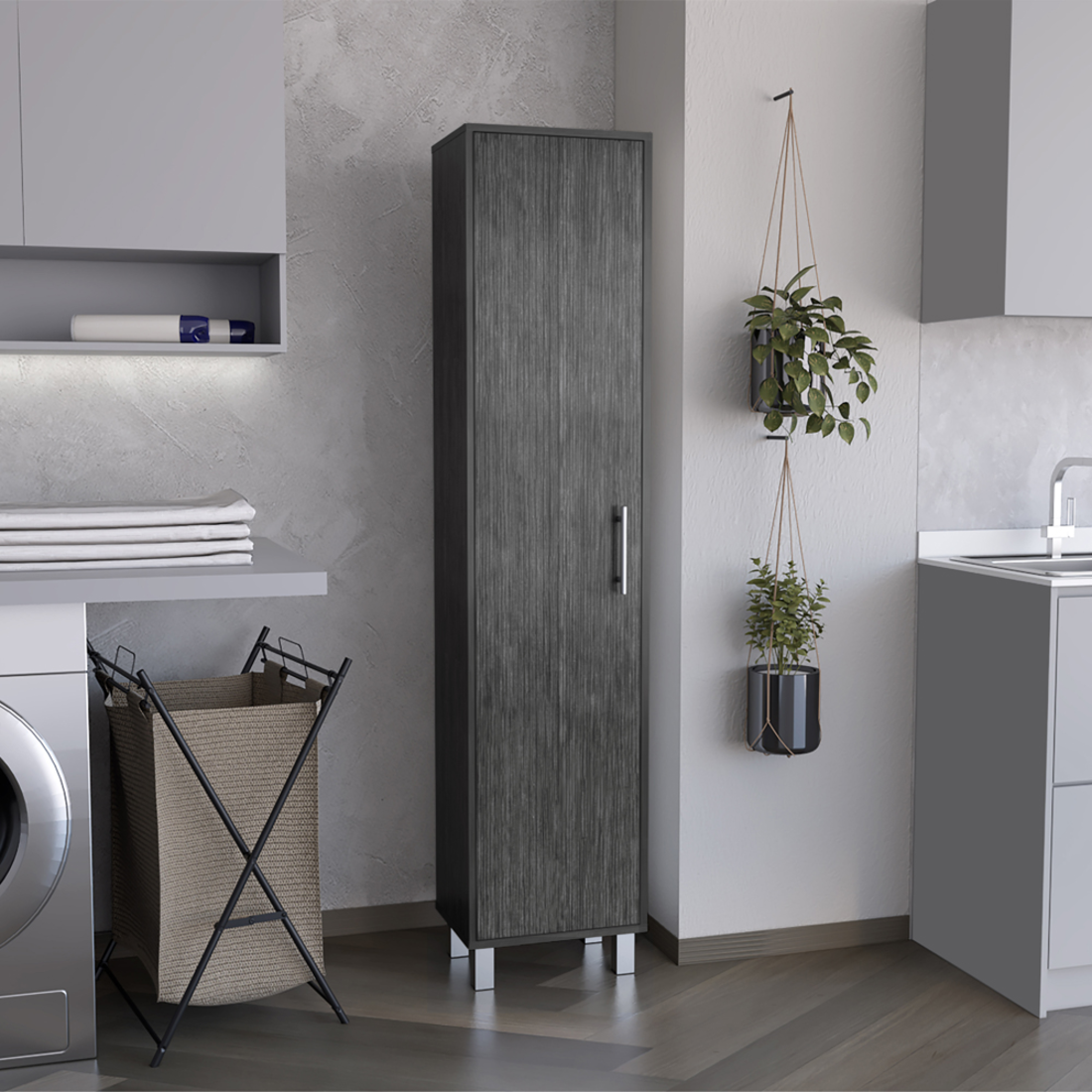 71" Gray Wood Pantry Or Storage Closet - GreatEagleInc
