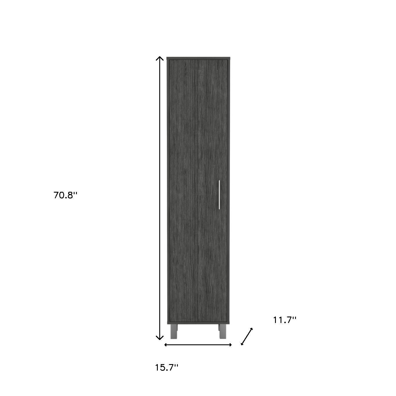 71" Gray Wood Pantry Or Storage Closet - GreatEagleInc