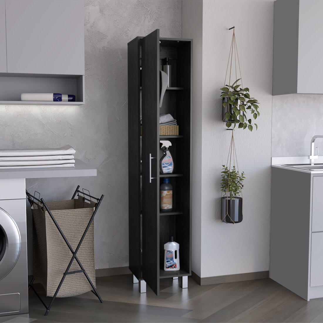 71" Gray Wood Pantry Or Storage Closet - GreatEagleInc