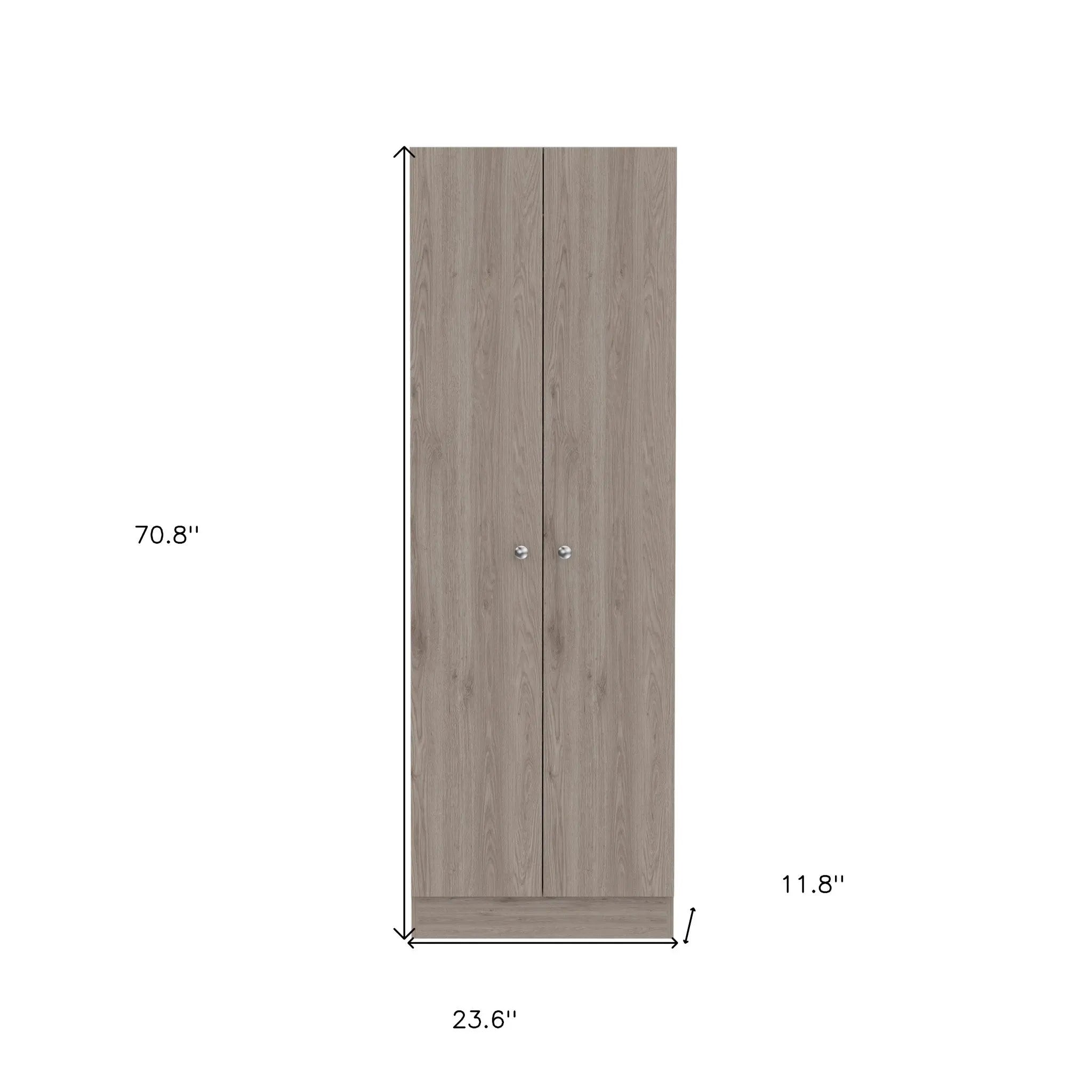 71" Light Gray Wood Pantry Or Storage Closet - GreatEagleInc