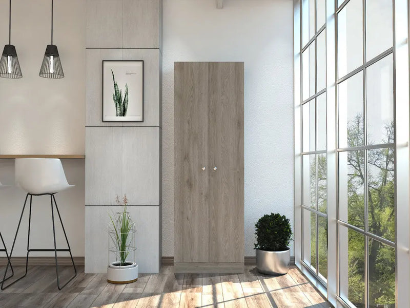 71" Light Gray Wood Pantry Or Storage Closet - GreatEagleInc