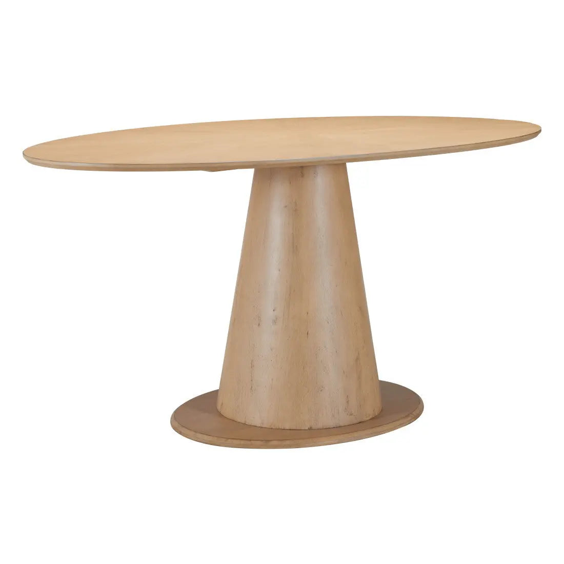 71" Natural Solid Wood Pedestal Base Oval Dining Table Homeroots Kitchen & Dining