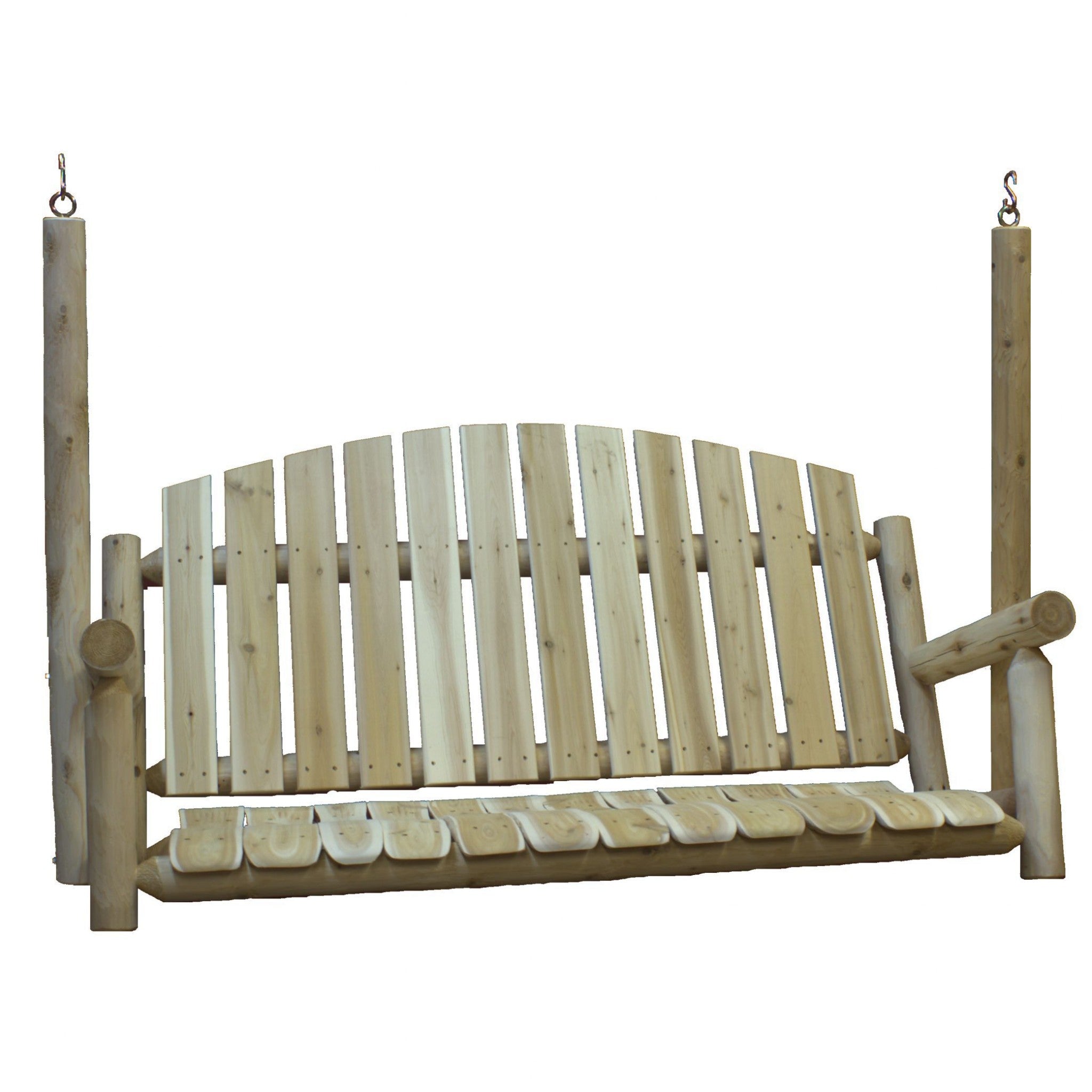 71" Natural Solid Wood Swing Chair - GreatEagleInc