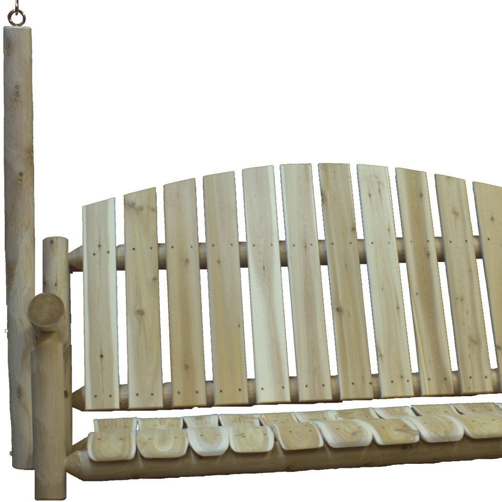 71" Natural Solid Wood Swing Chair - GreatEagleInc